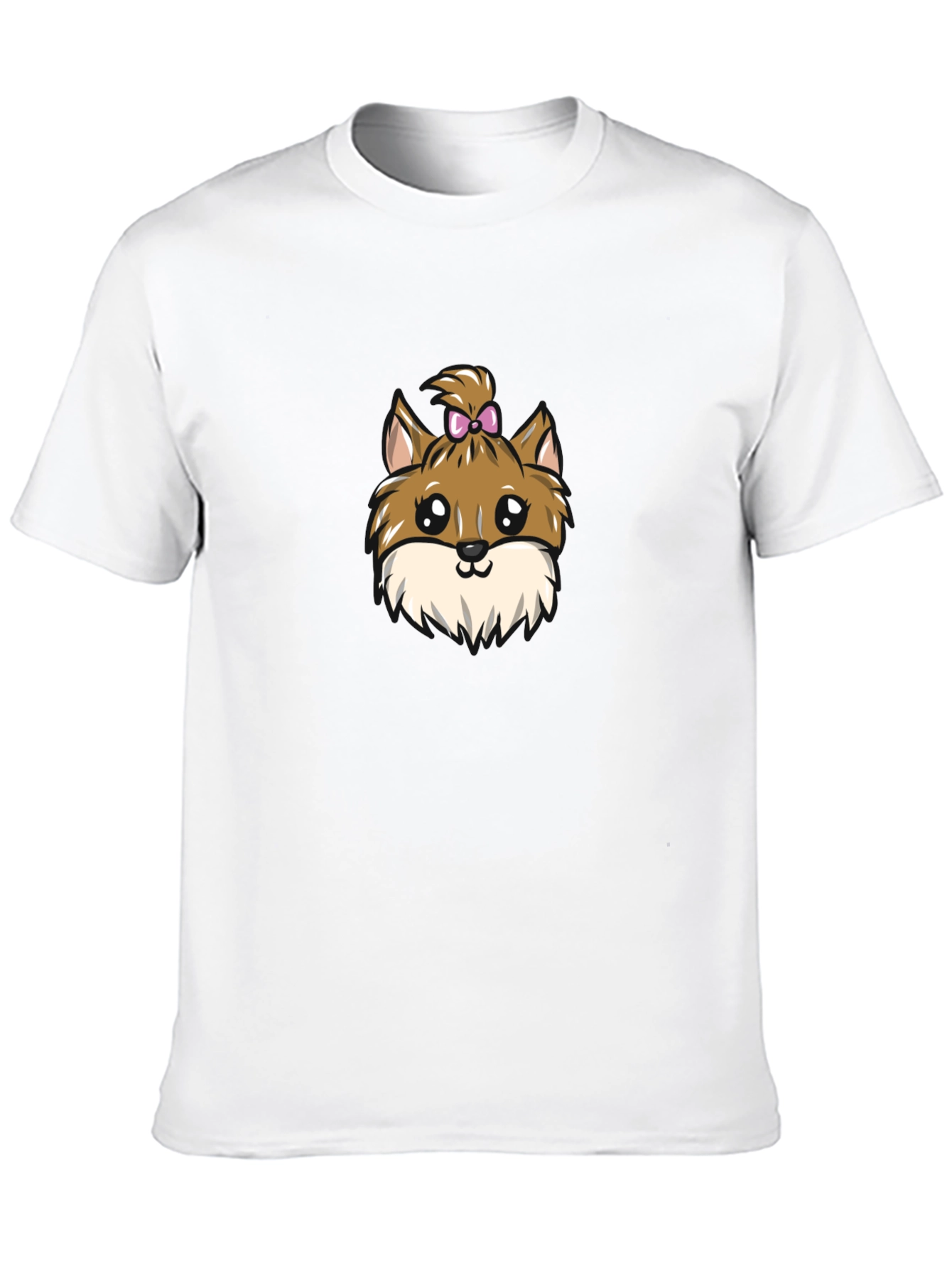 Cute Dog Cartoon Black T-Shirt