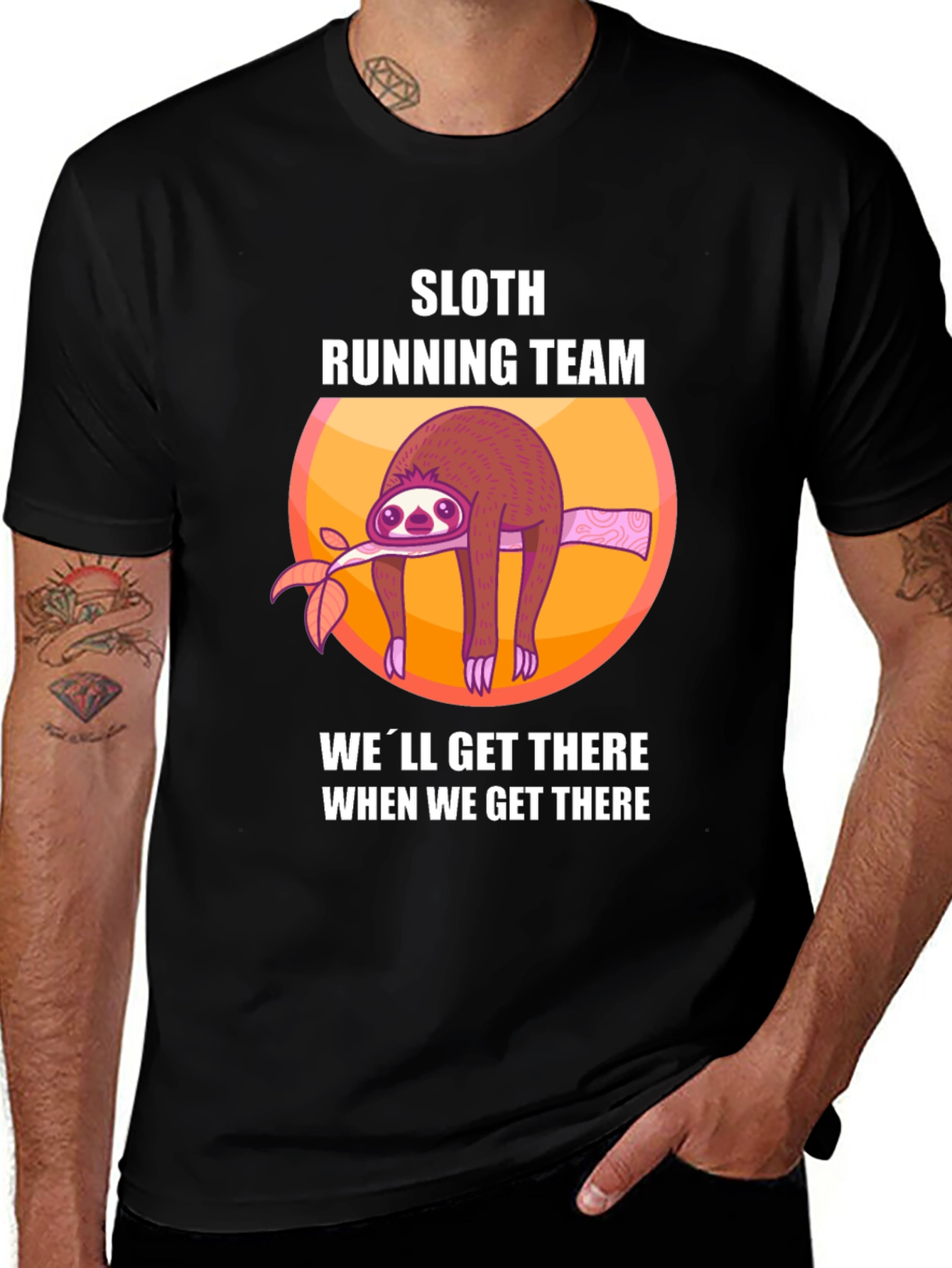 Sloth Running Team T-Shirt - Funny Lazy Runner Tee