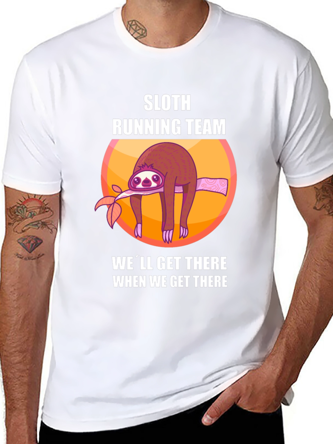 Sloth Running Team T-Shirt - Funny Lazy Runner Tee