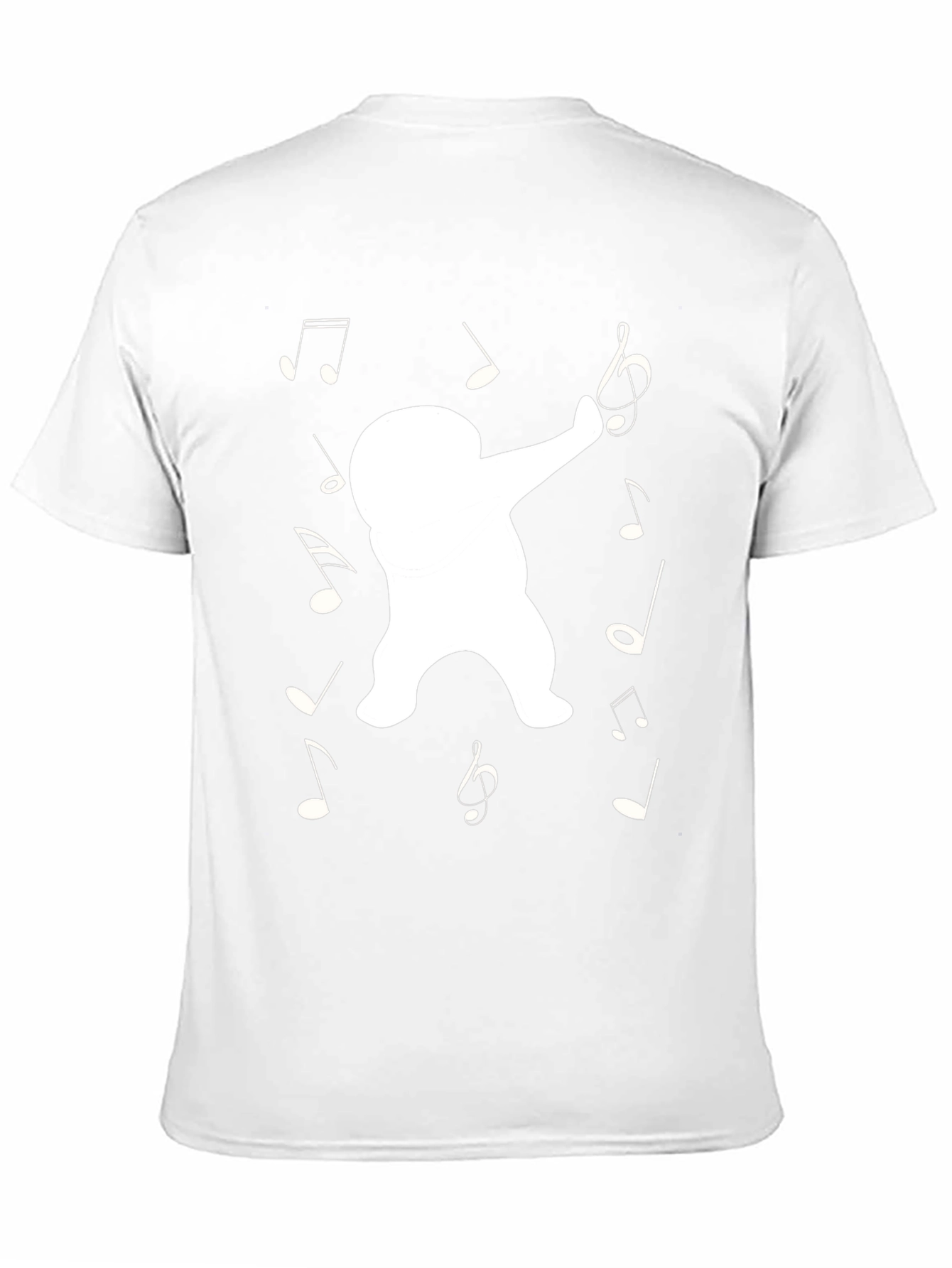 Dabbing Yeti Music Notes Black T-Shirt