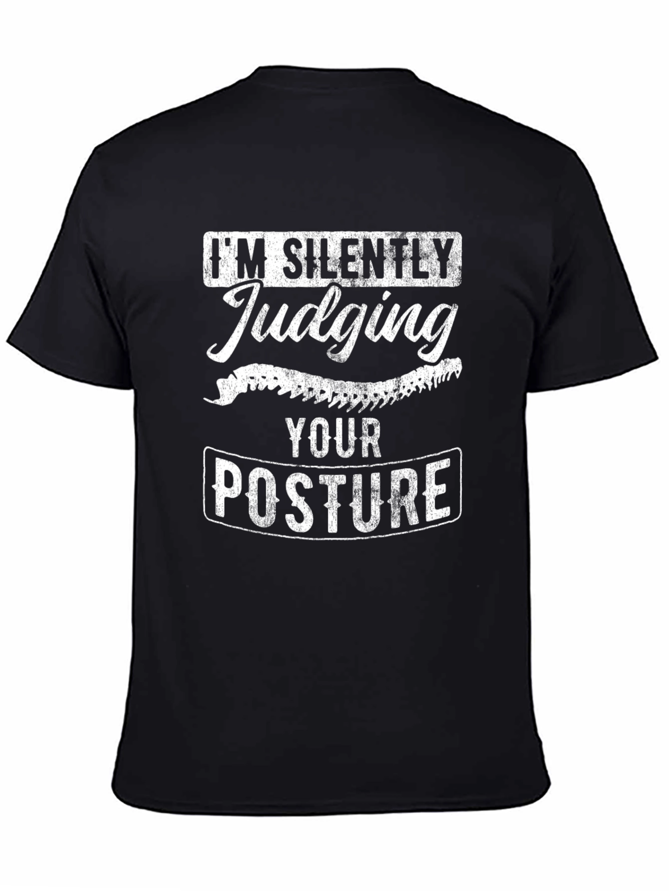 Silently Judging Your Posture Black Graphic Tee