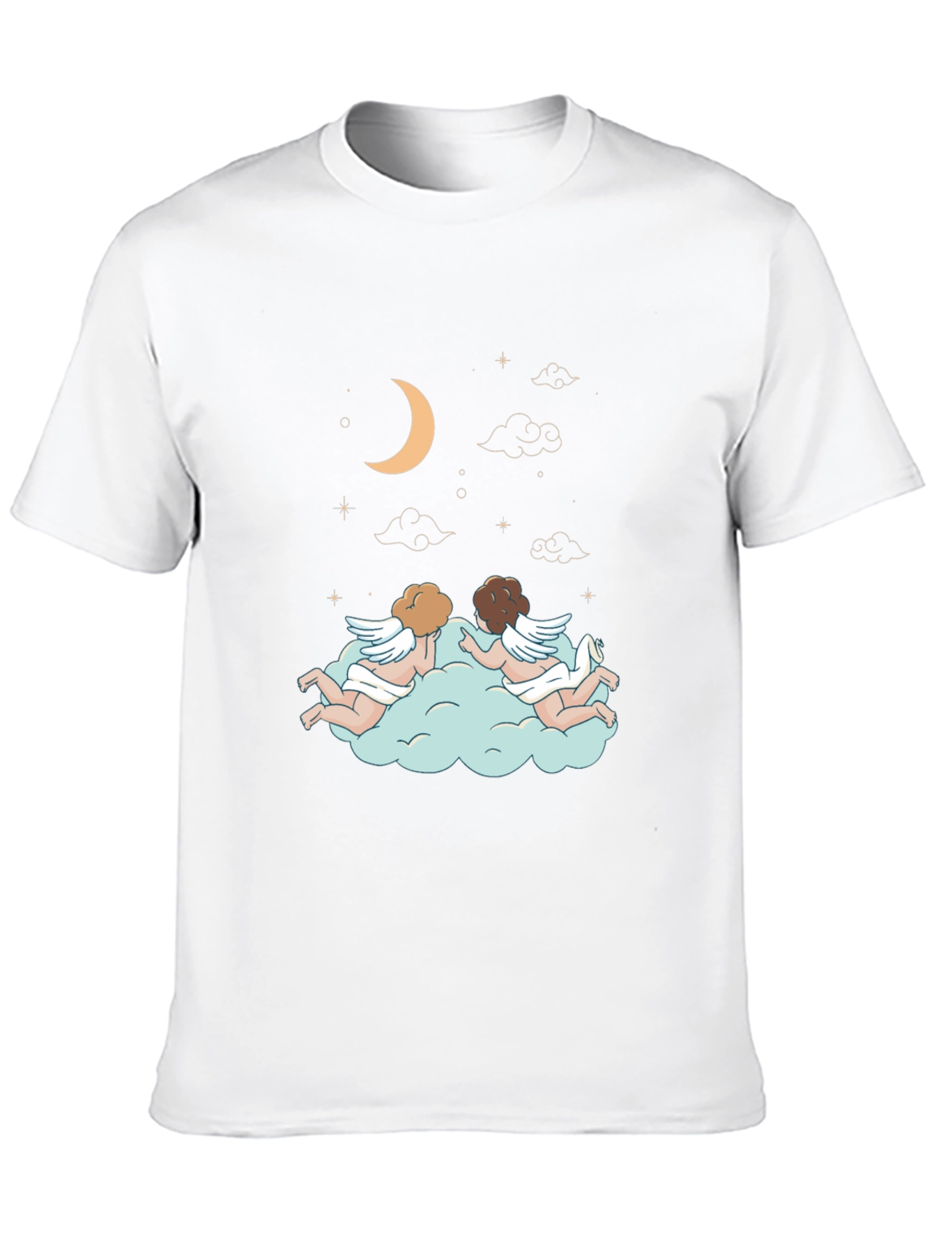 Dreamy Angel Cloud Graphic Tee - Stylish Black T-Shirt