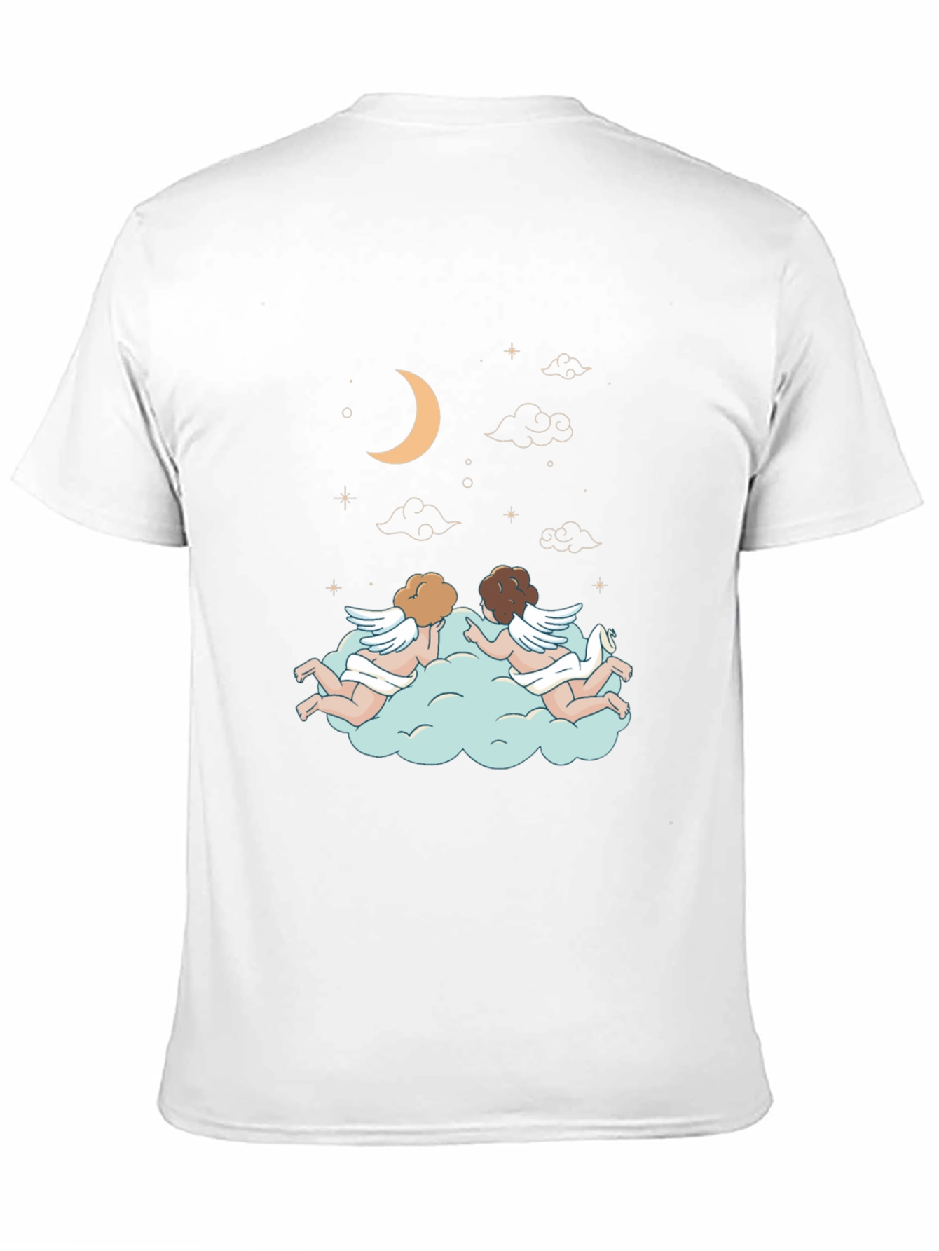 Dreamy Angel Cloud Graphic Tee - Stylish Black T-Shirt
