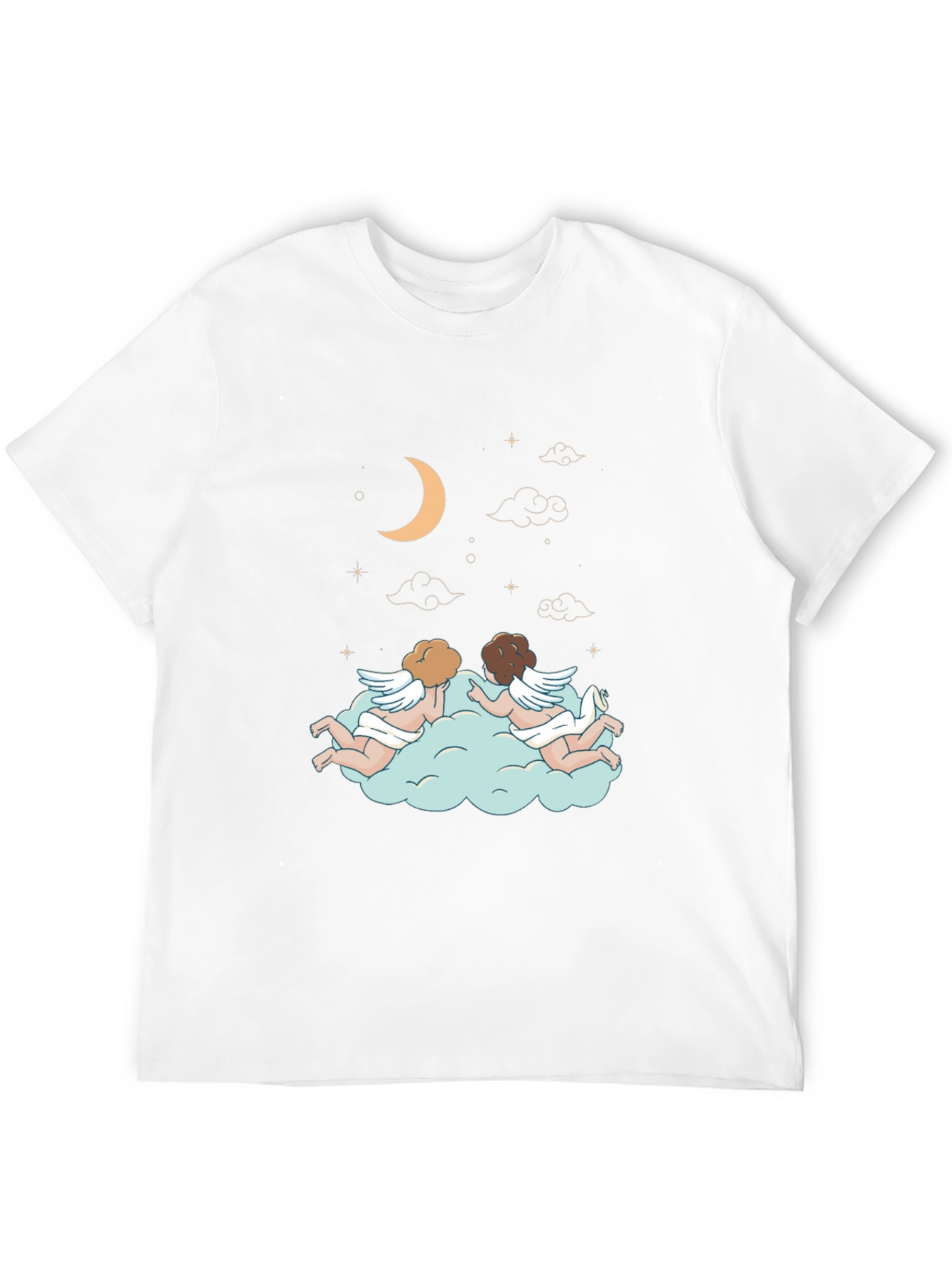 Dreamy Angel Cloud Graphic Tee - Stylish Black T-Shirt