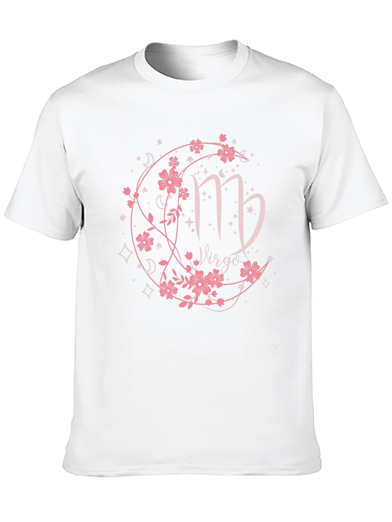 Virgo Zodiac Flower Black T-Shirt