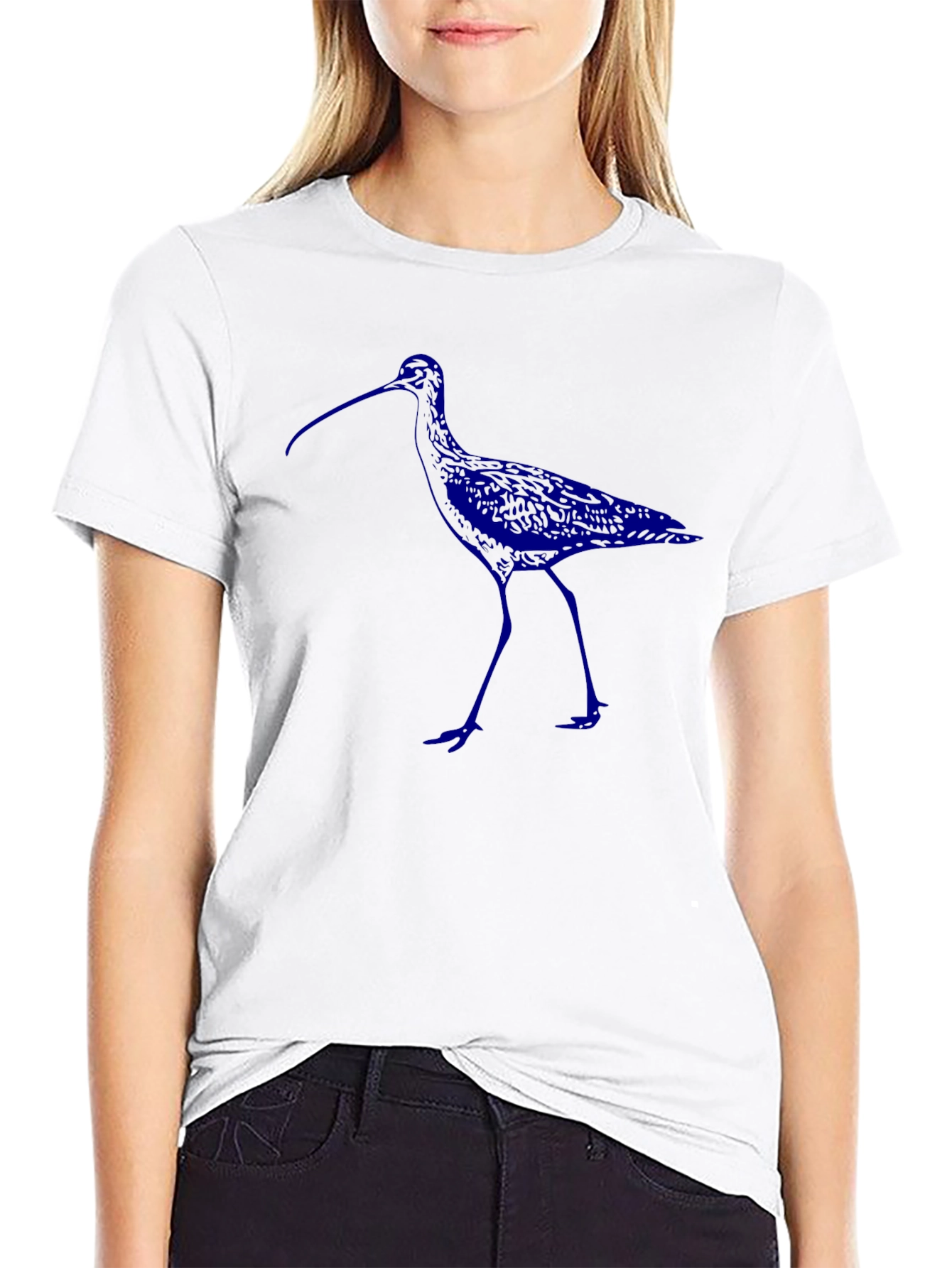 Stylish Black T-Shirt with Blue Bird Design