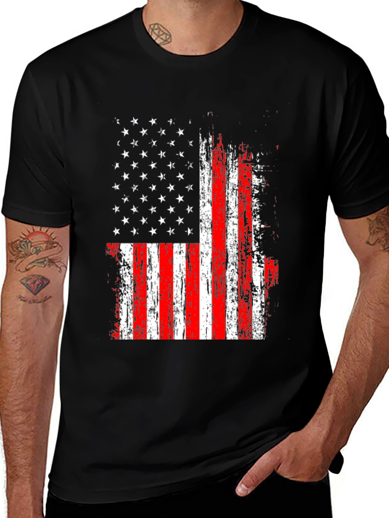 USA Flag Graphic Tee - Patriotic Style