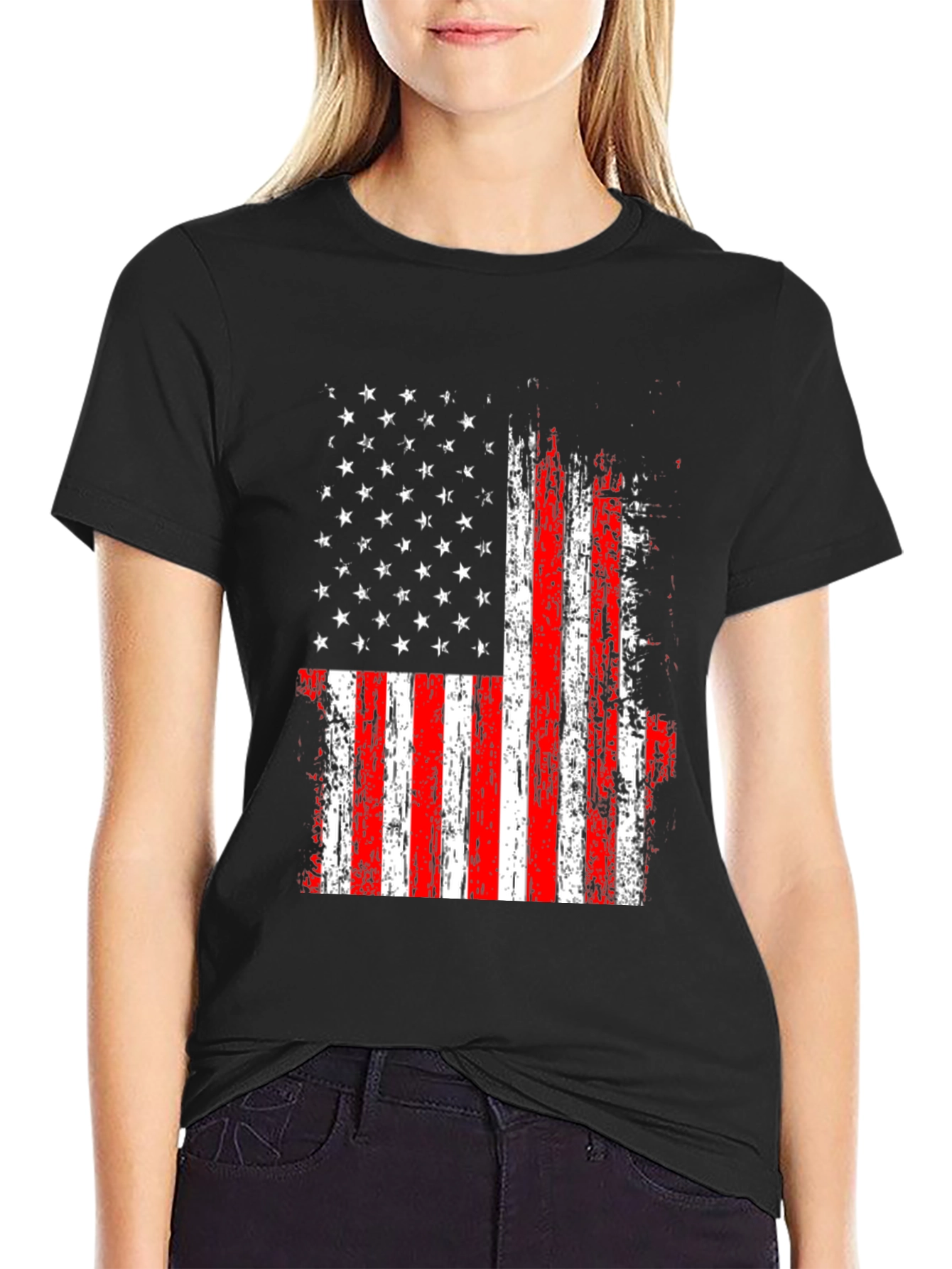 USA Flag Graphic Tee - Patriotic Style