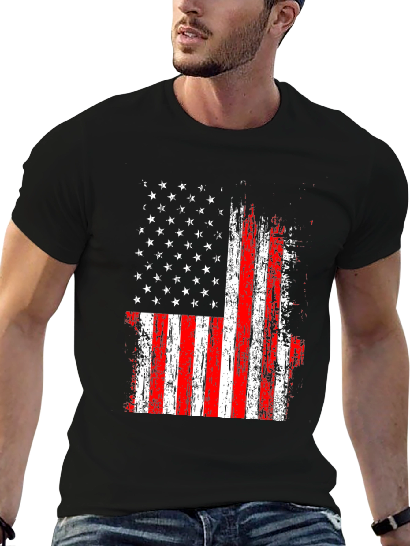 USA Flag Graphic Tee - Patriotic Style