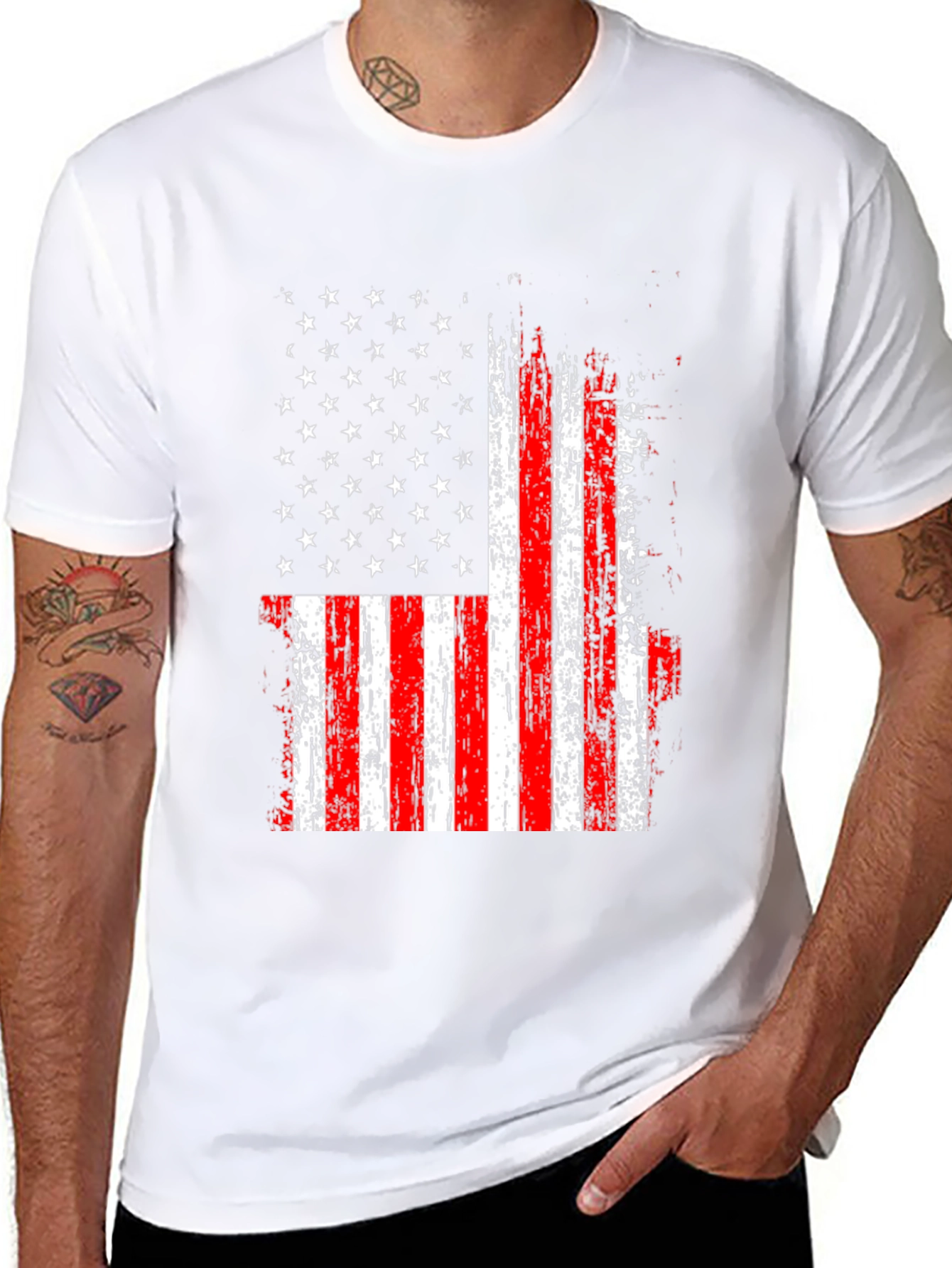 USA Flag Graphic Tee - Patriotic Style