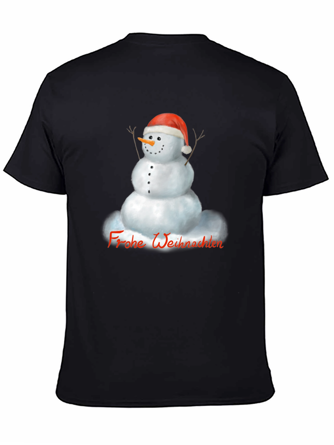 Festive Snowman Graphic Tee - Frohe Weihnachten