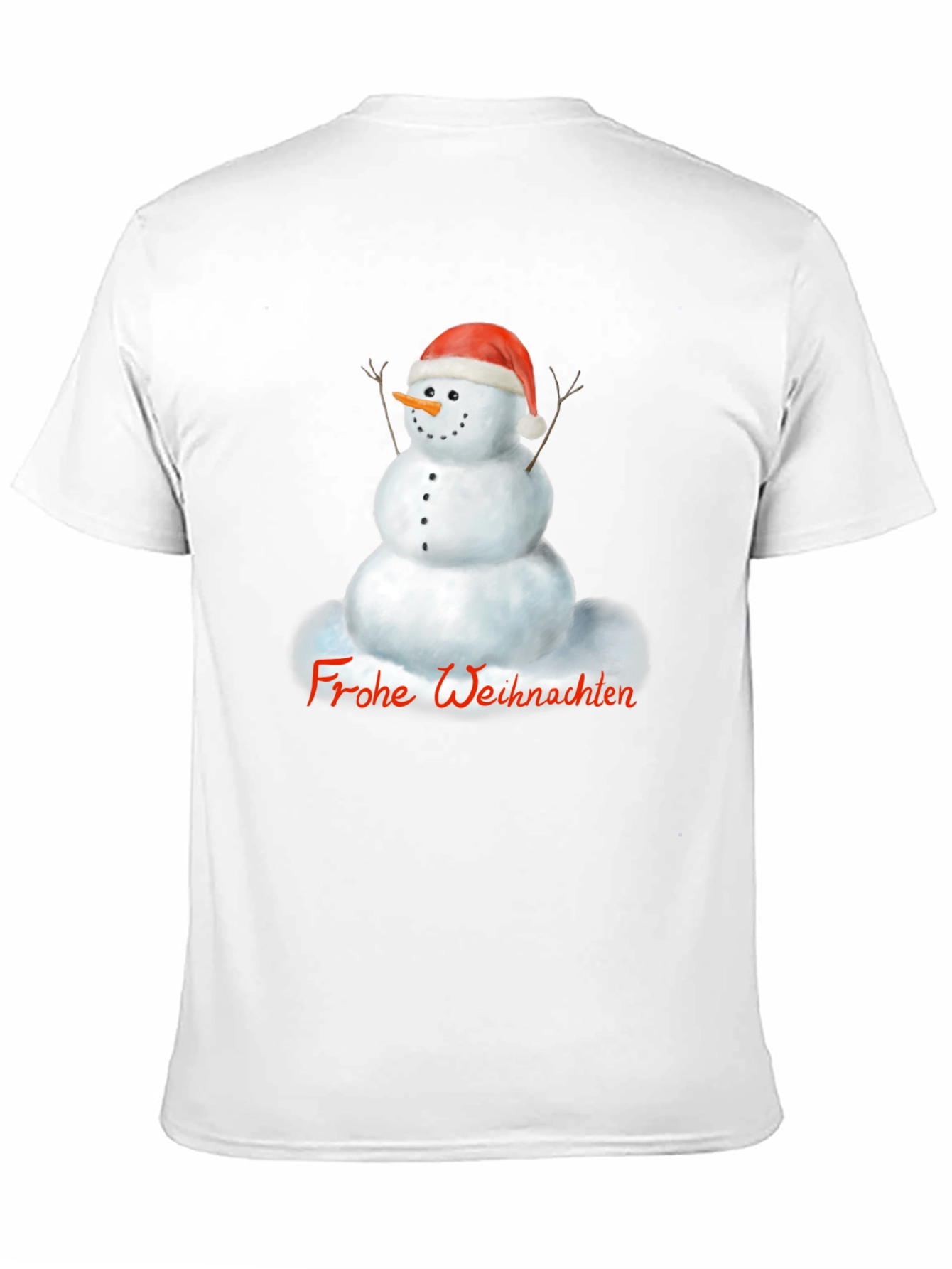 Festive Snowman Graphic Tee - Frohe Weihnachten