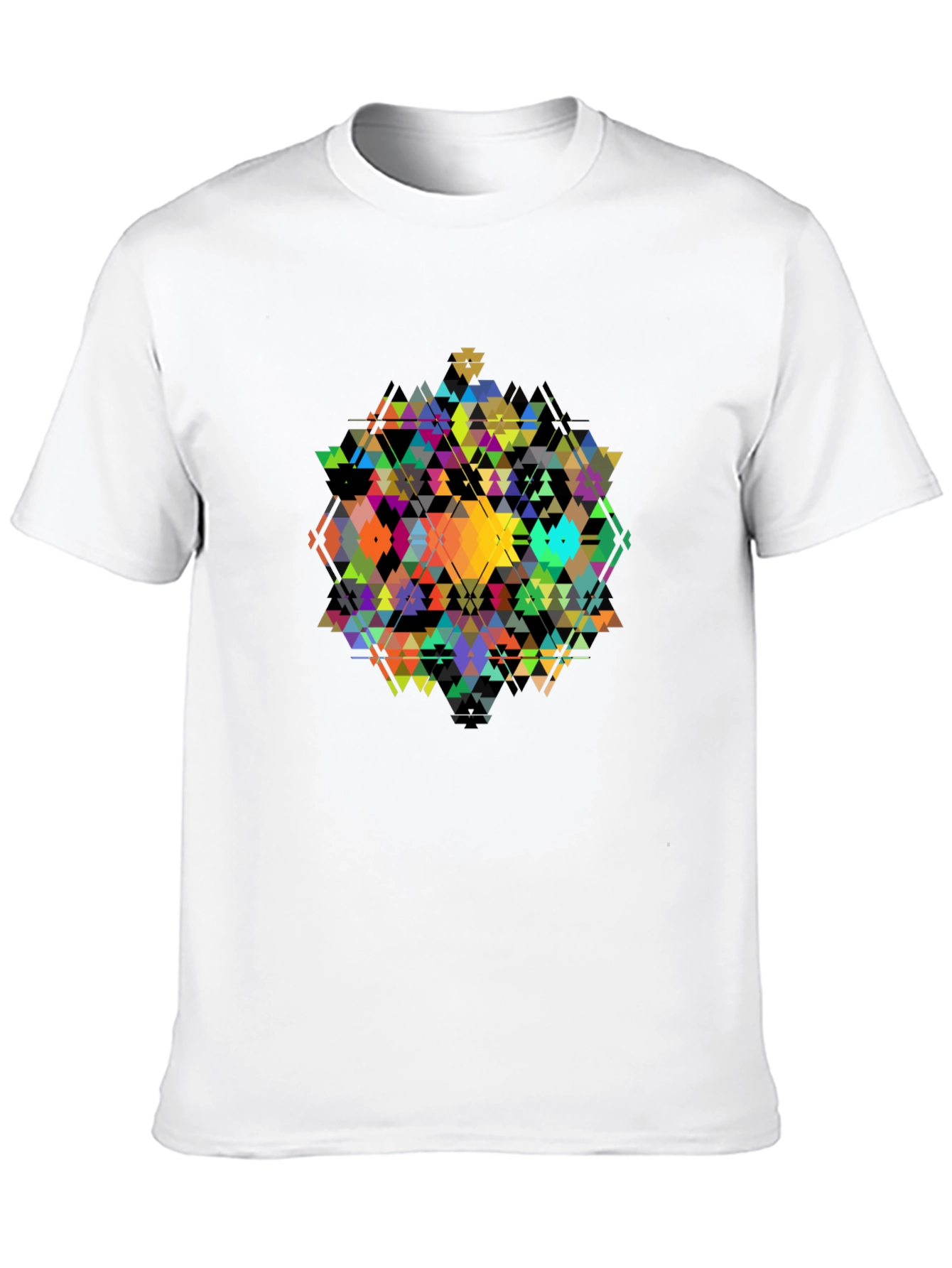 Geometric Triangle Art T-Shirt - Modern Design