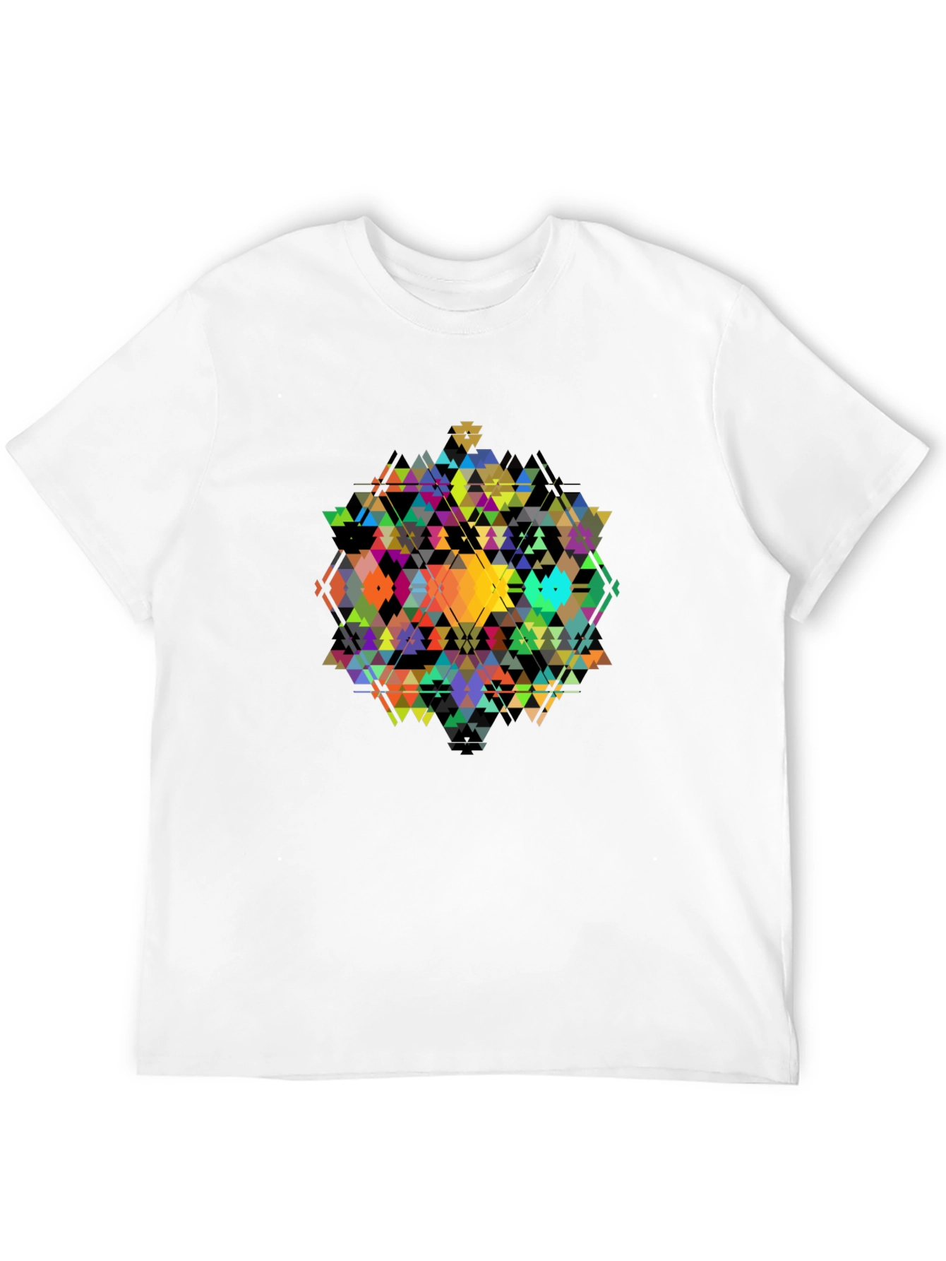 Geometric Triangle Art T-Shirt - Modern Design