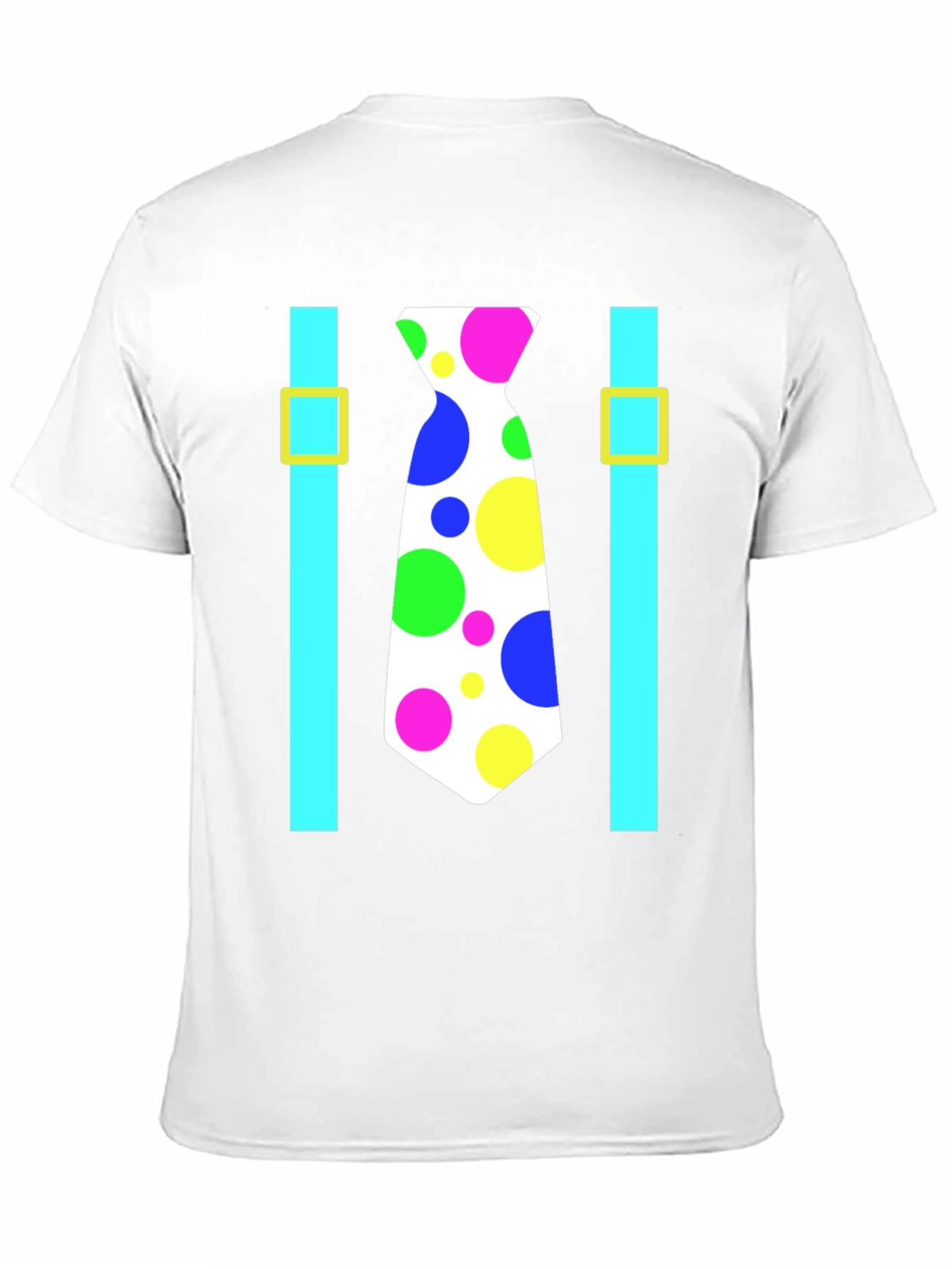 Clown Tie Suspenders T-Shirt - Costume Party Ready!