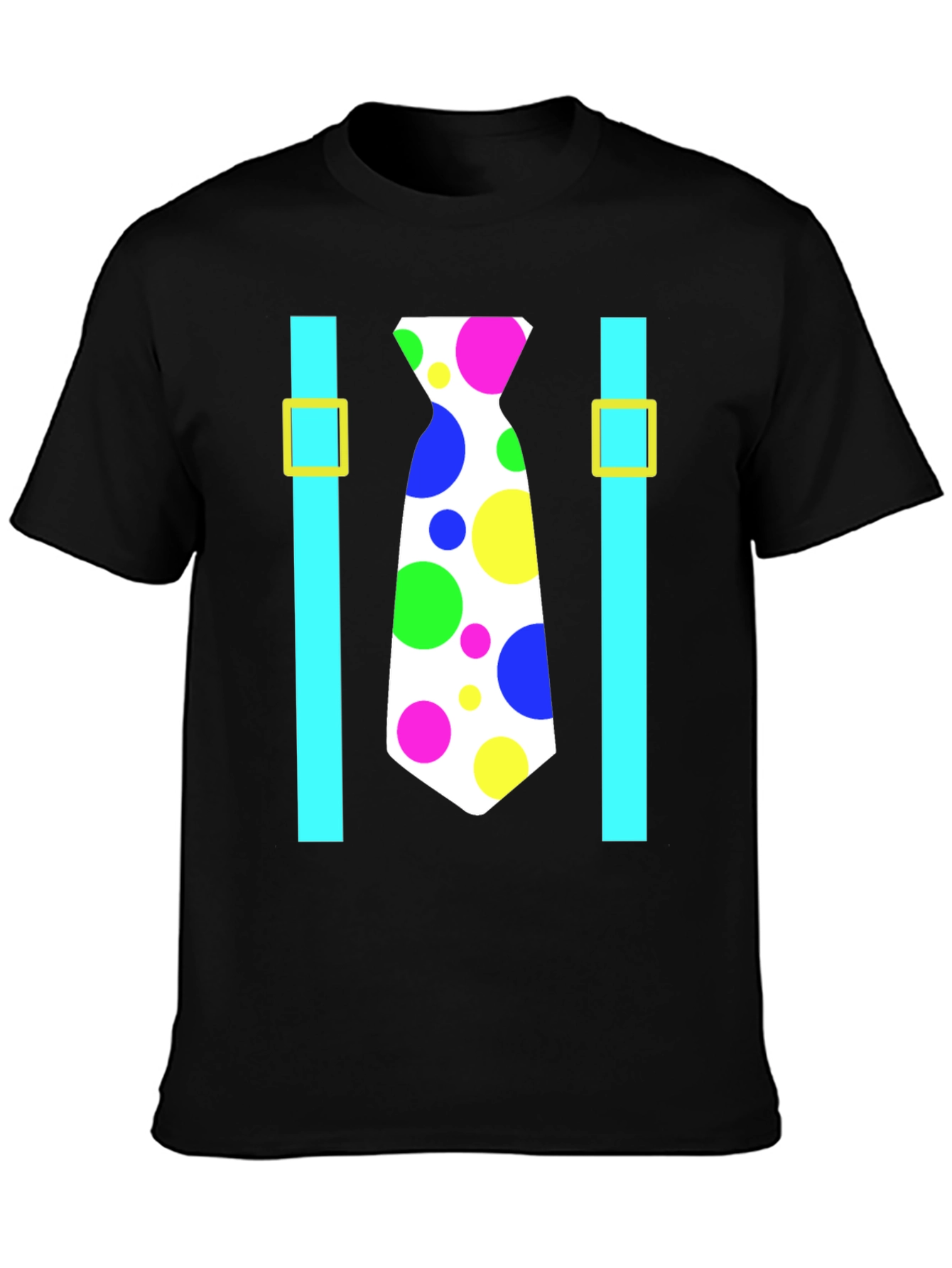 Clown Tie Suspenders T-Shirt - Costume Party Ready!