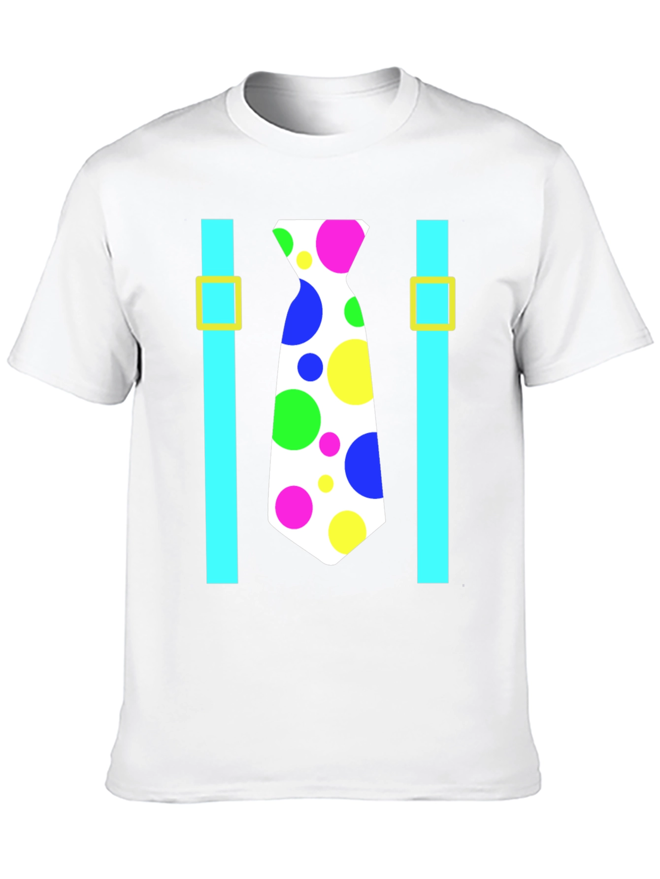 Clown Tie Suspenders T-Shirt - Costume Party Ready!