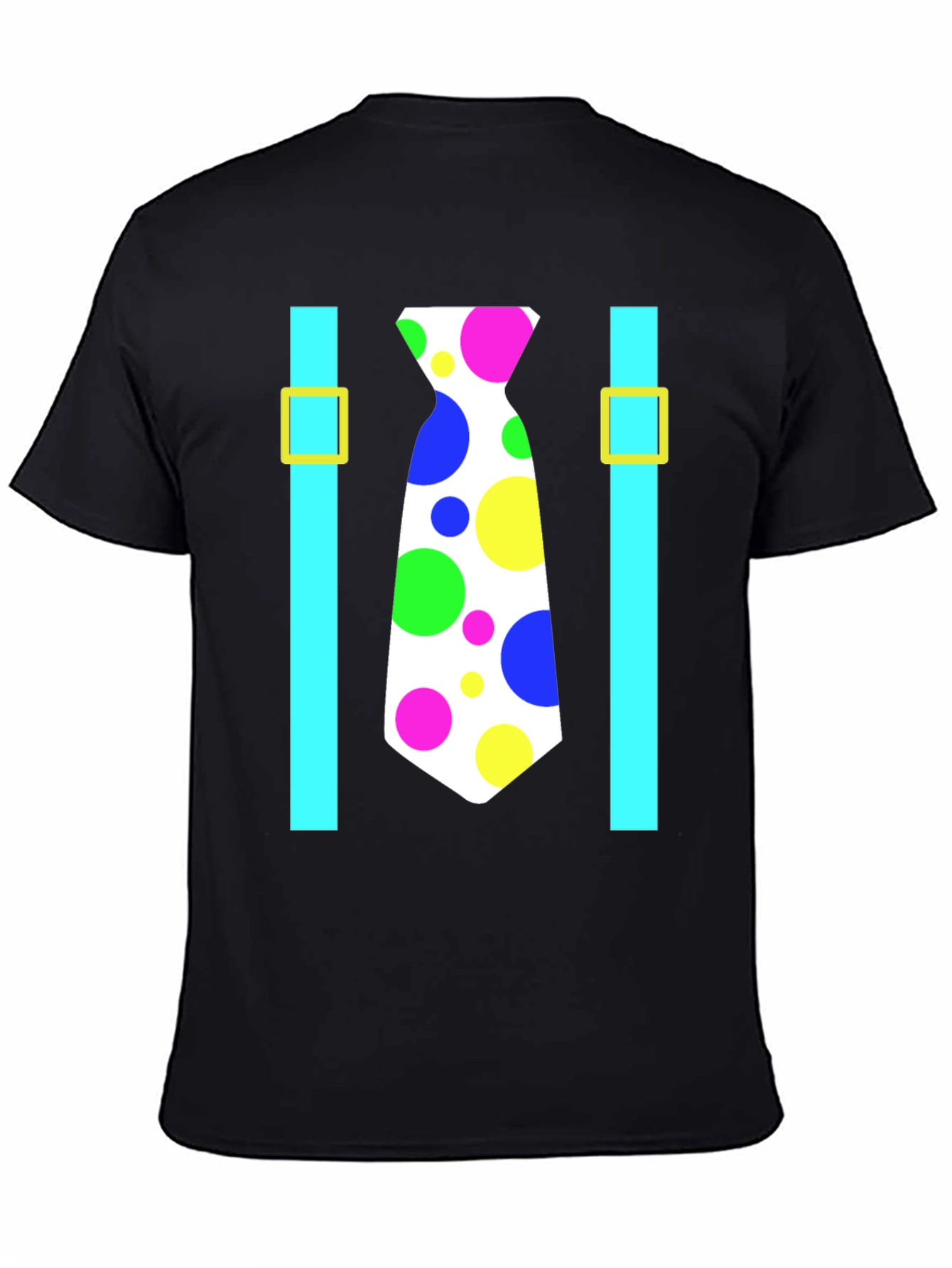 Clown Tie Suspenders T-Shirt - Costume Party Ready!