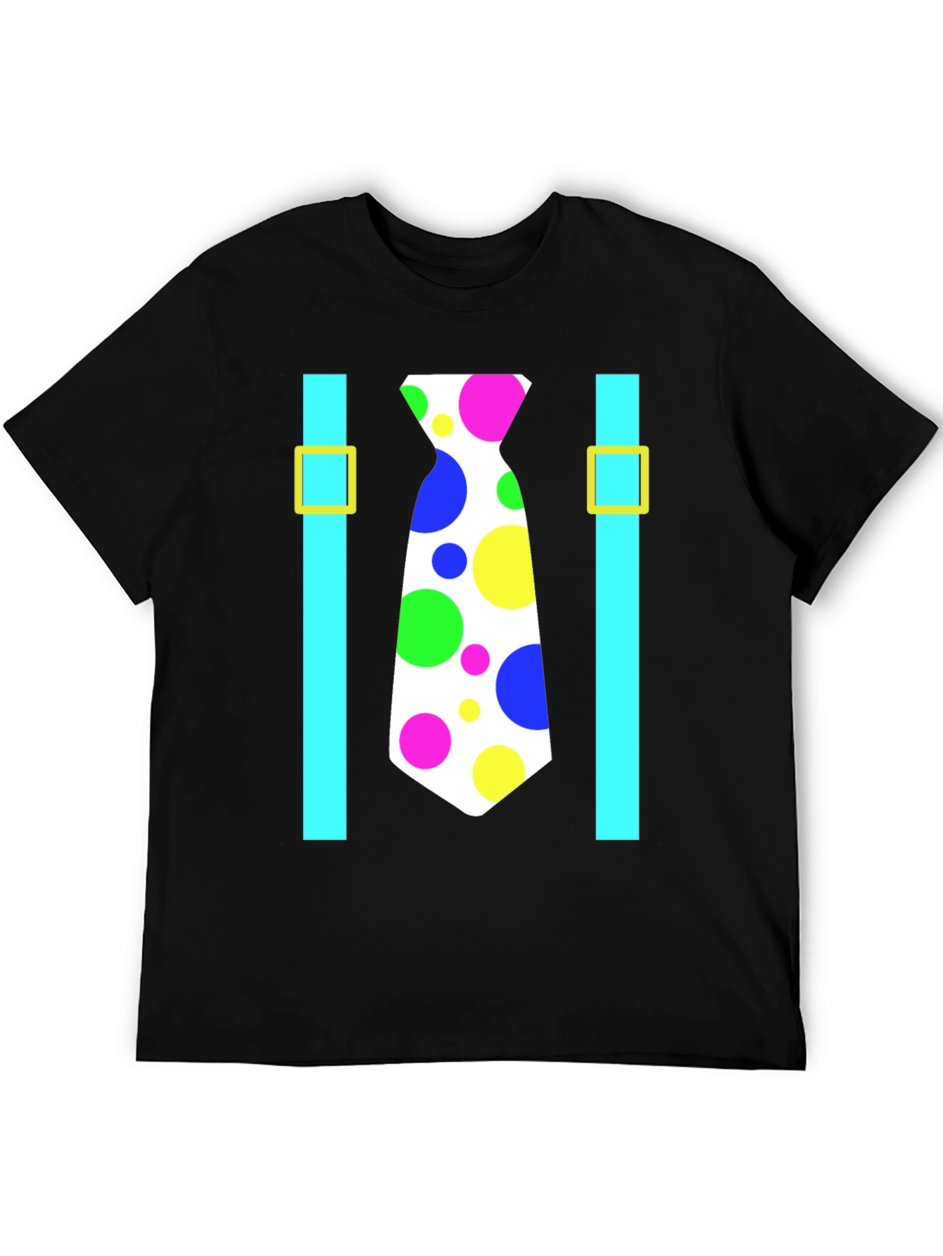 Clown Tie Suspenders T-Shirt - Costume Party Ready!