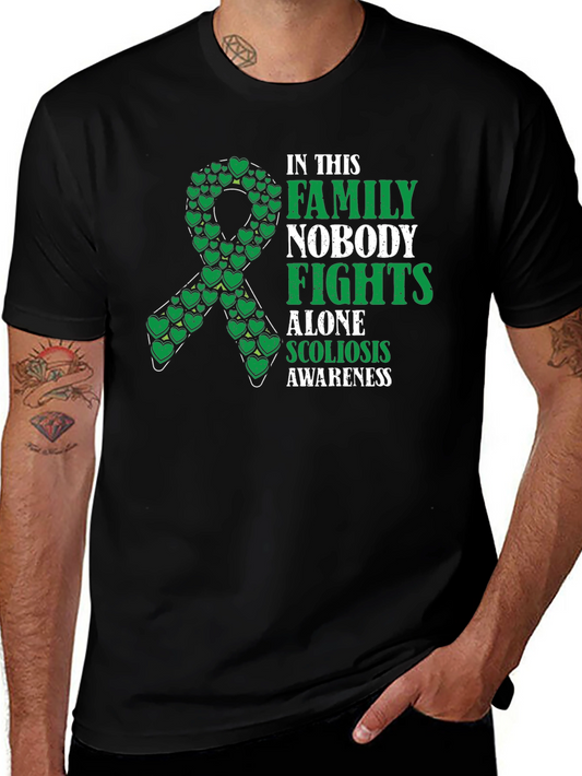 Scoliosis Awareness T-Shirt - Nobody Fights Alone