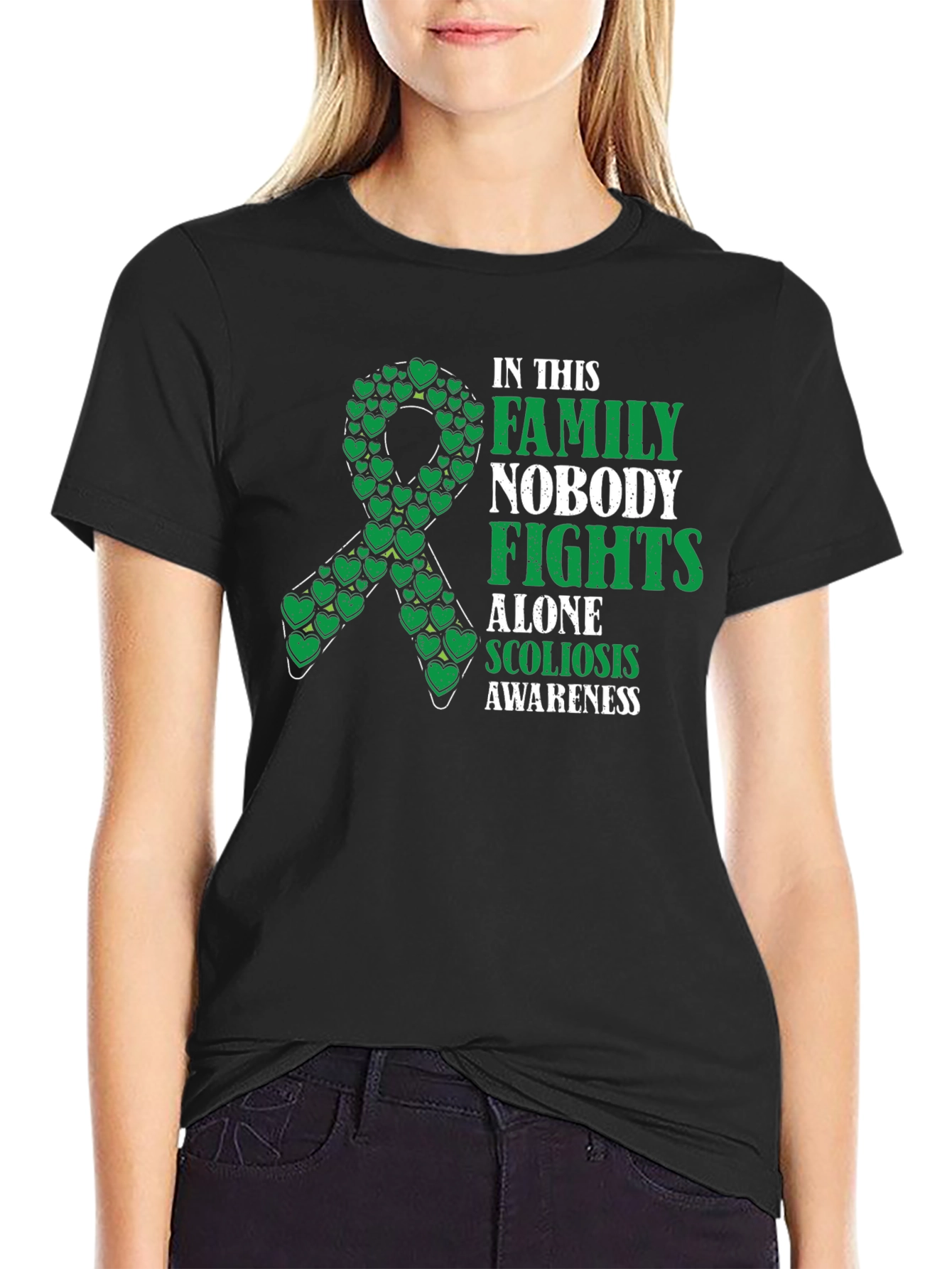 Scoliosis Awareness T-Shirt - Nobody Fights Alone