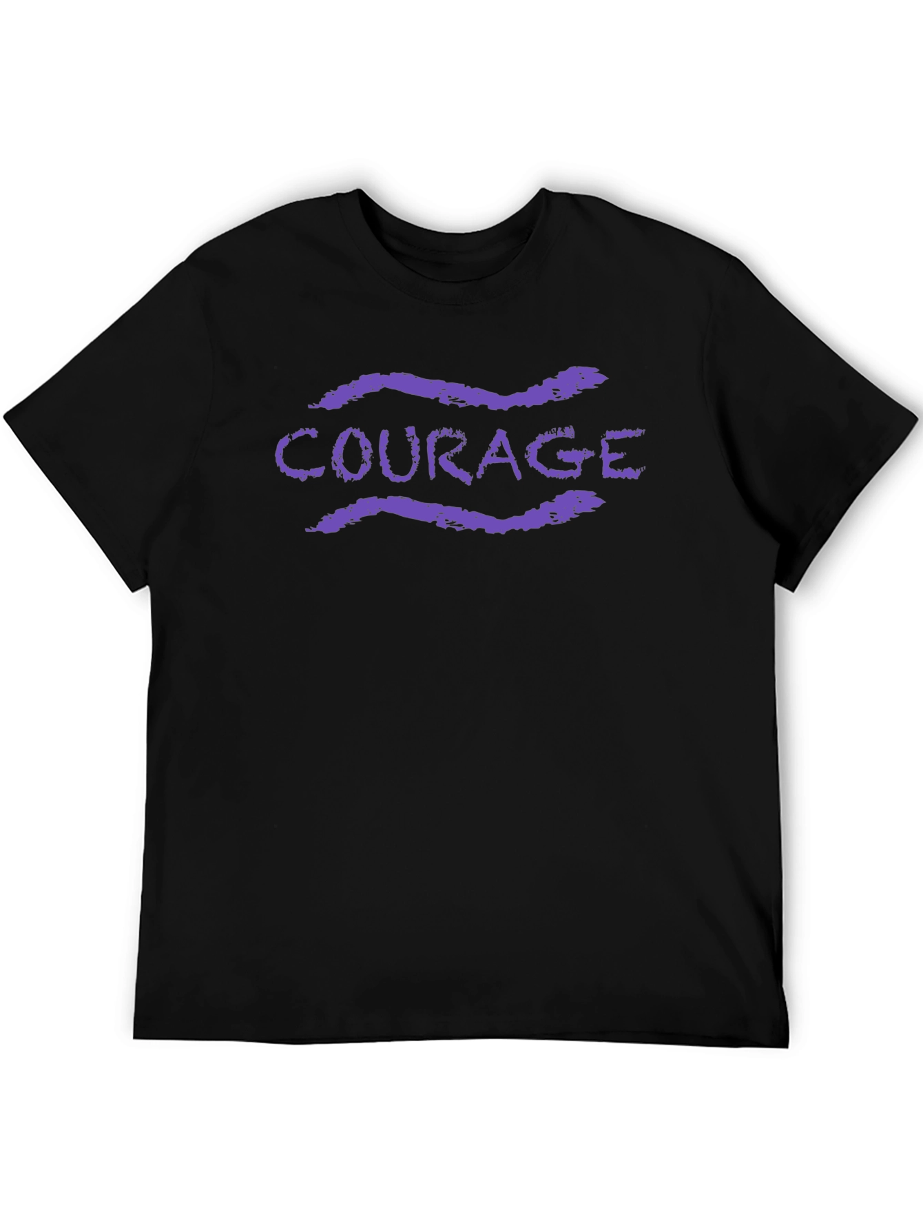 Courage Graphic Tee - Black Cotton Blend T-Shirt