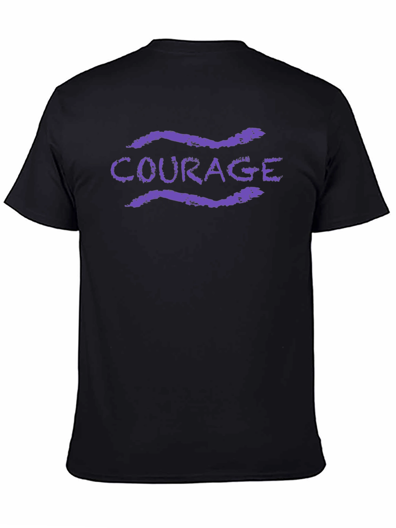 Courage Graphic Tee - Black Cotton Blend T-Shirt