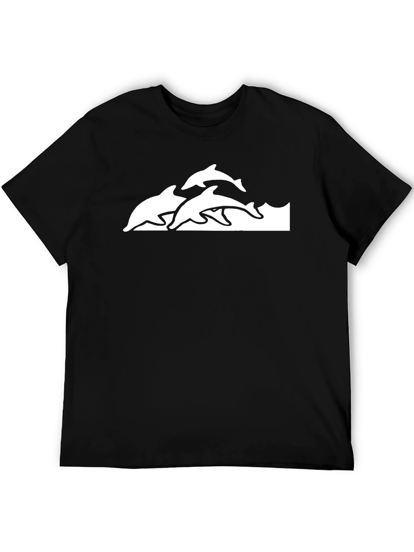 Dolphin Graphic T-Shirt - Black Short Sleeve