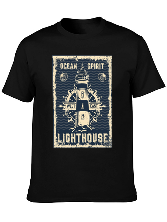 Ocean Spirit Lighthouse Graphic T-Shirt