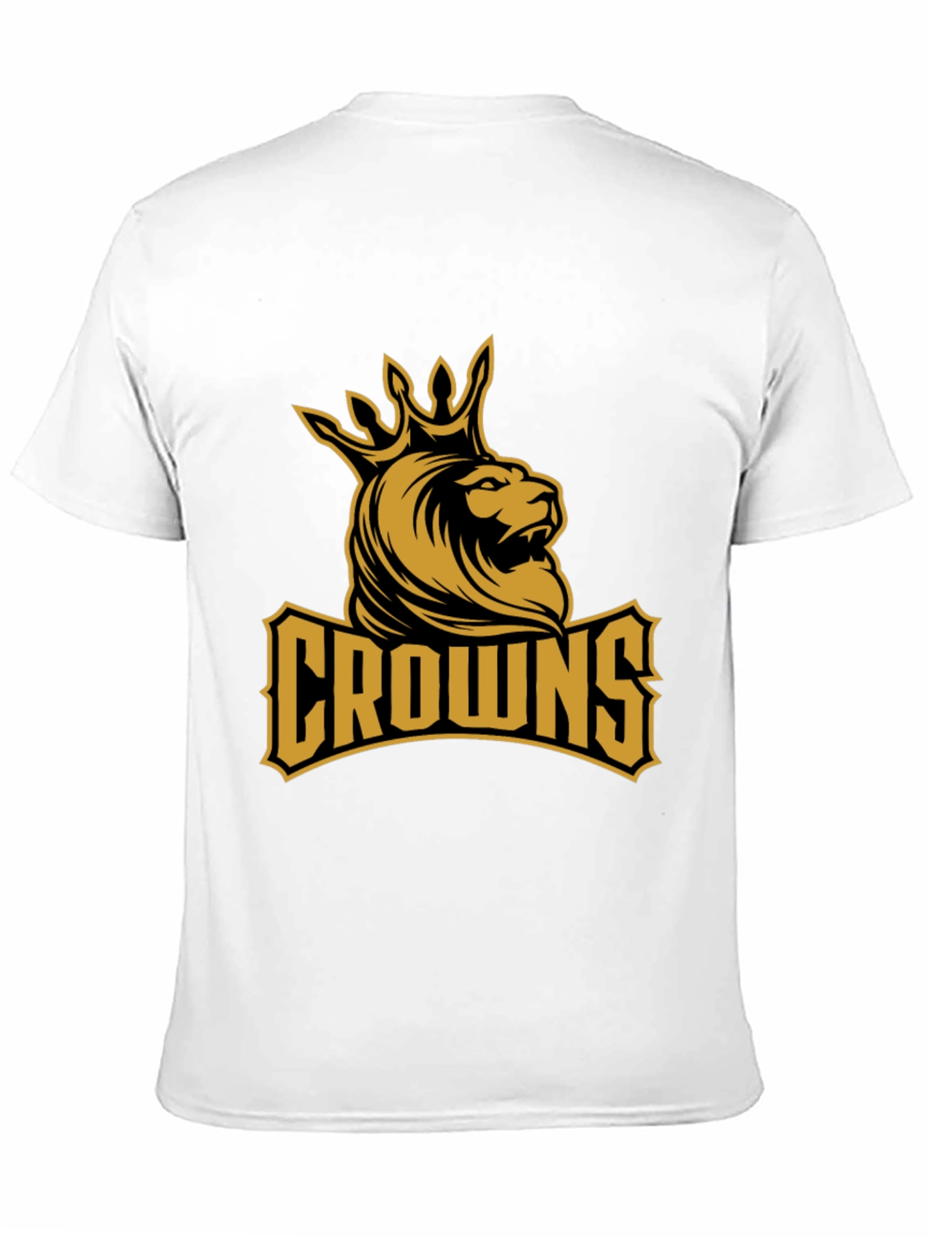 Crowns Lion Graphic Tee - Black Cotton T-Shirt