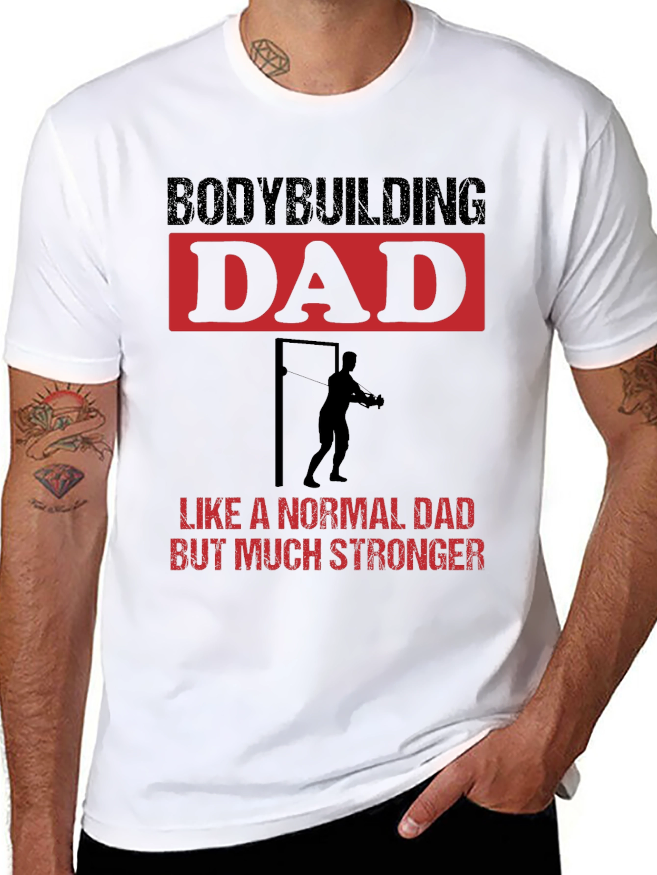 Bodybuilding Dad T-Shirt - Strong Dad Gift