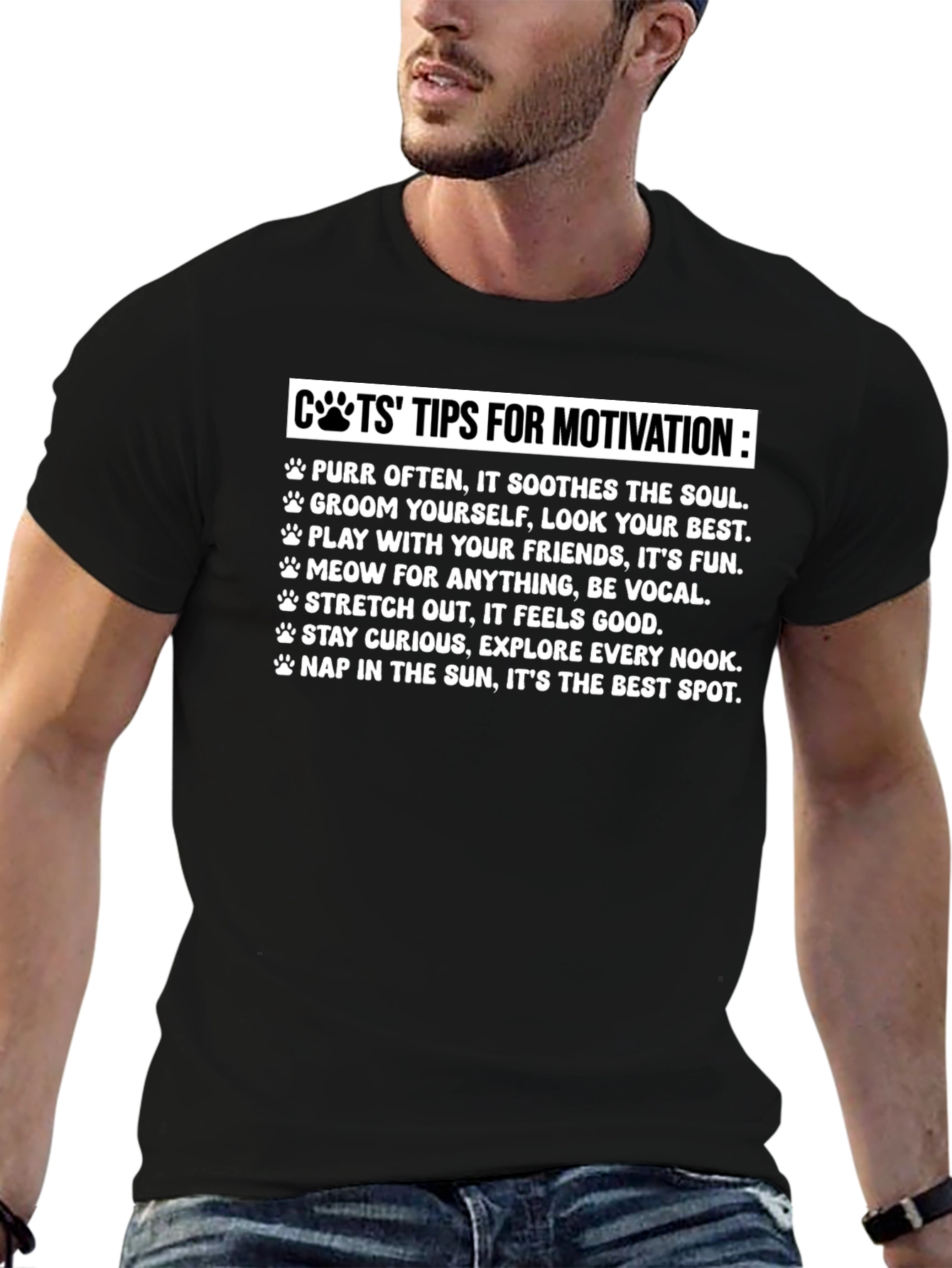 Cats Tips for Motivation T-Shirt