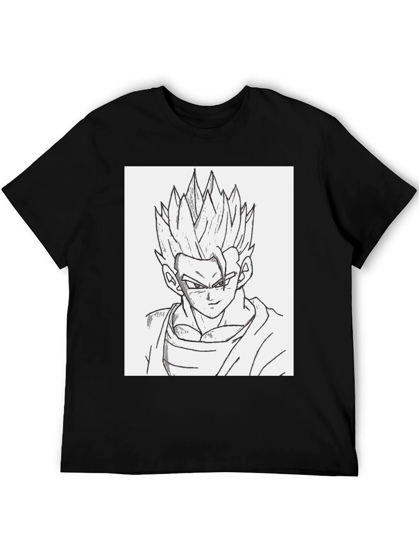 Anime Gohan Sketch Black T-Shirt