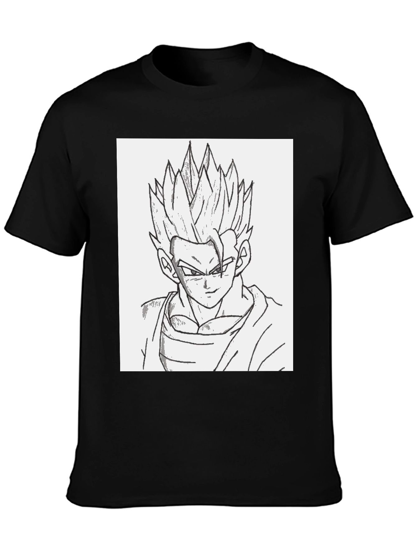 Anime Gohan Sketch Black T-Shirt