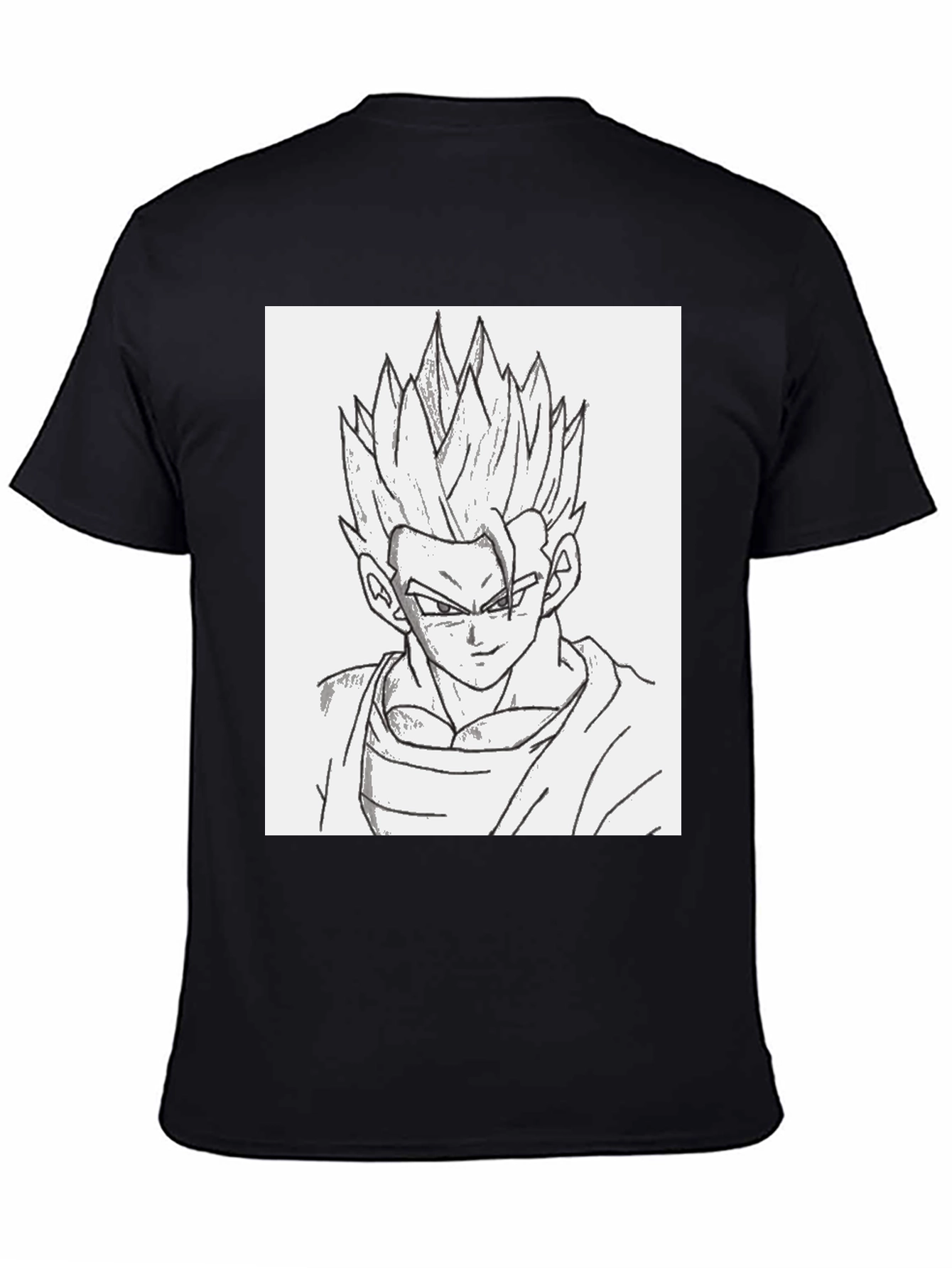 Anime Gohan Sketch Black T-Shirt