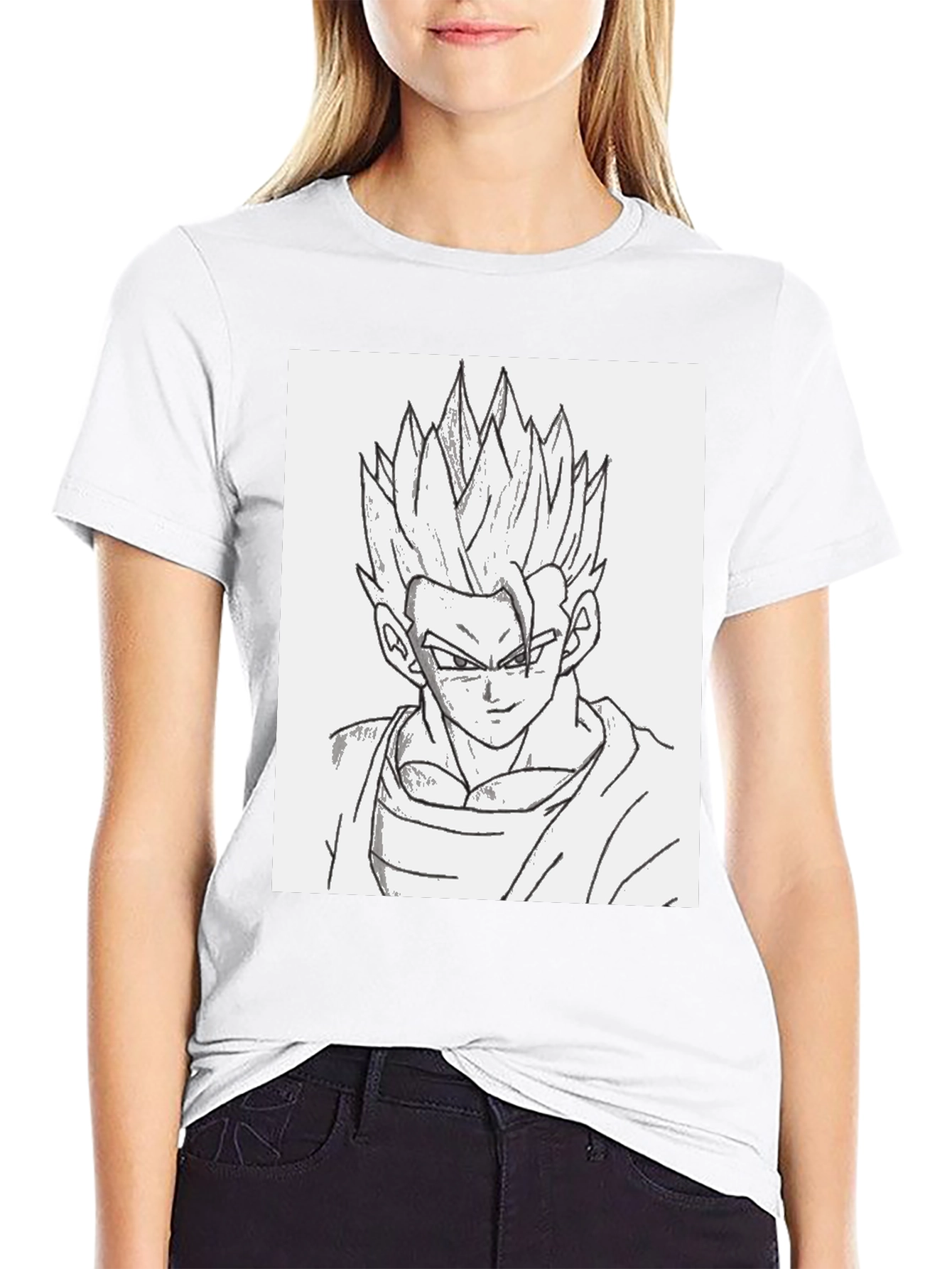 Anime Gohan Sketch Black T-Shirt