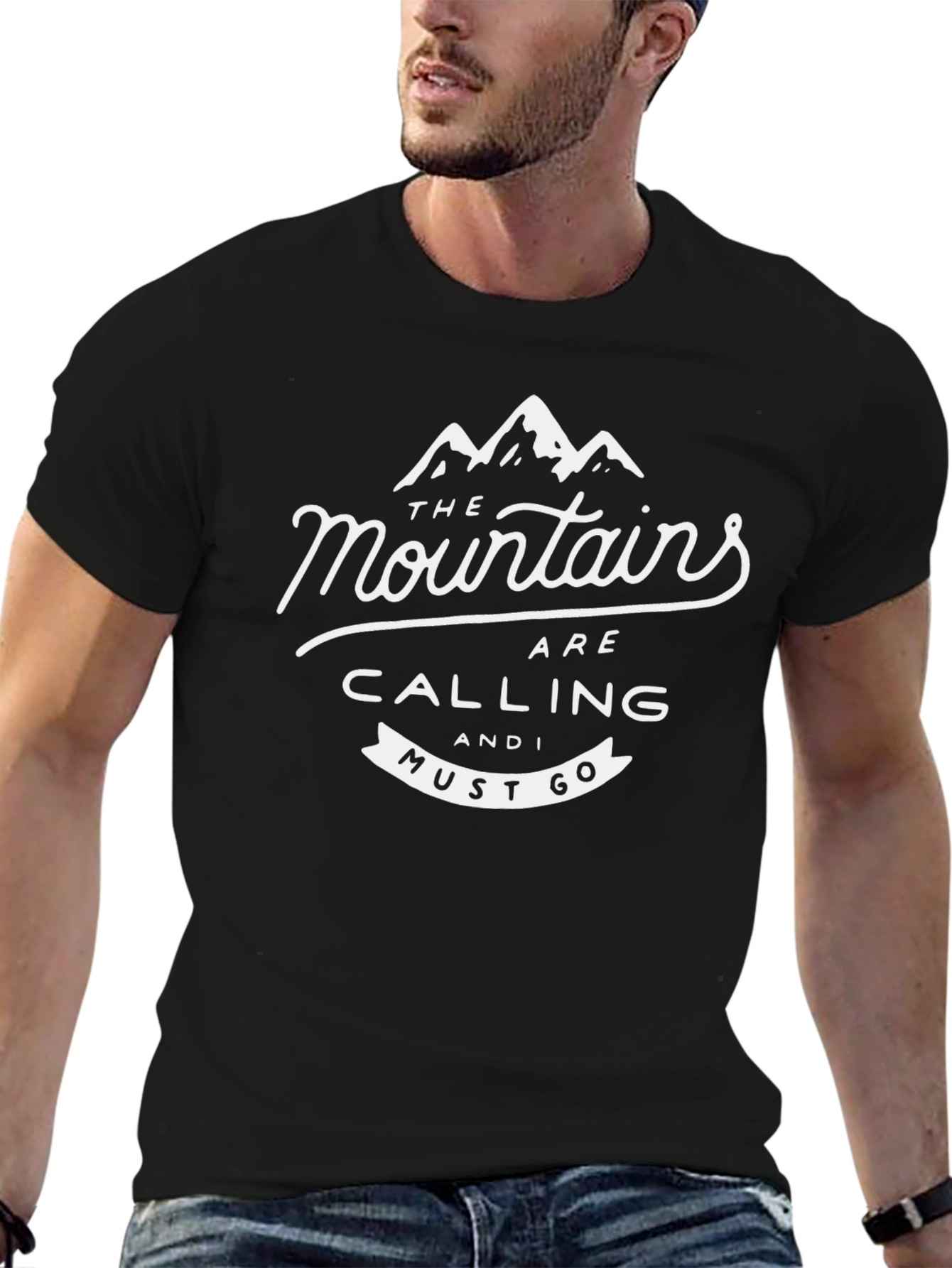 The Mountains Are Calling T-Shirt - Black