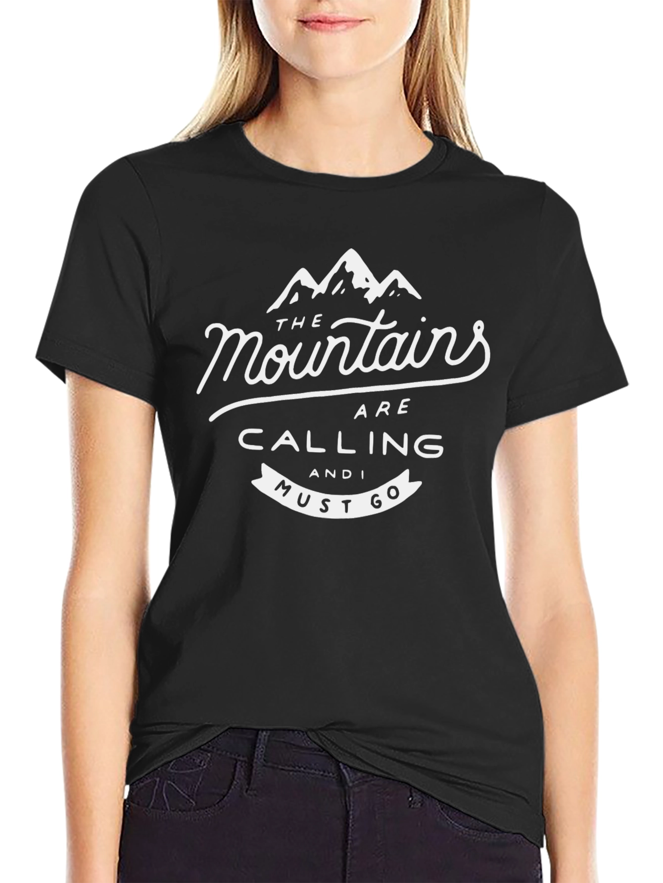 The Mountains Are Calling T-Shirt - Black