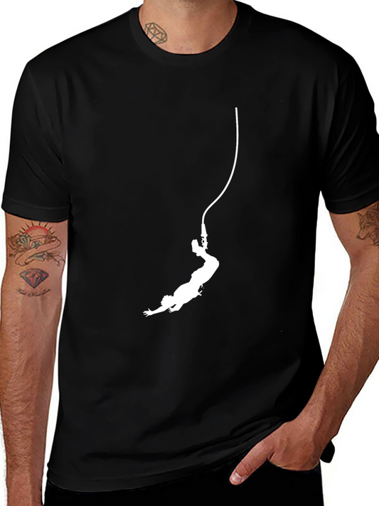 Bungee Jumper Graphic Tee - Black Cotton T-Shirt