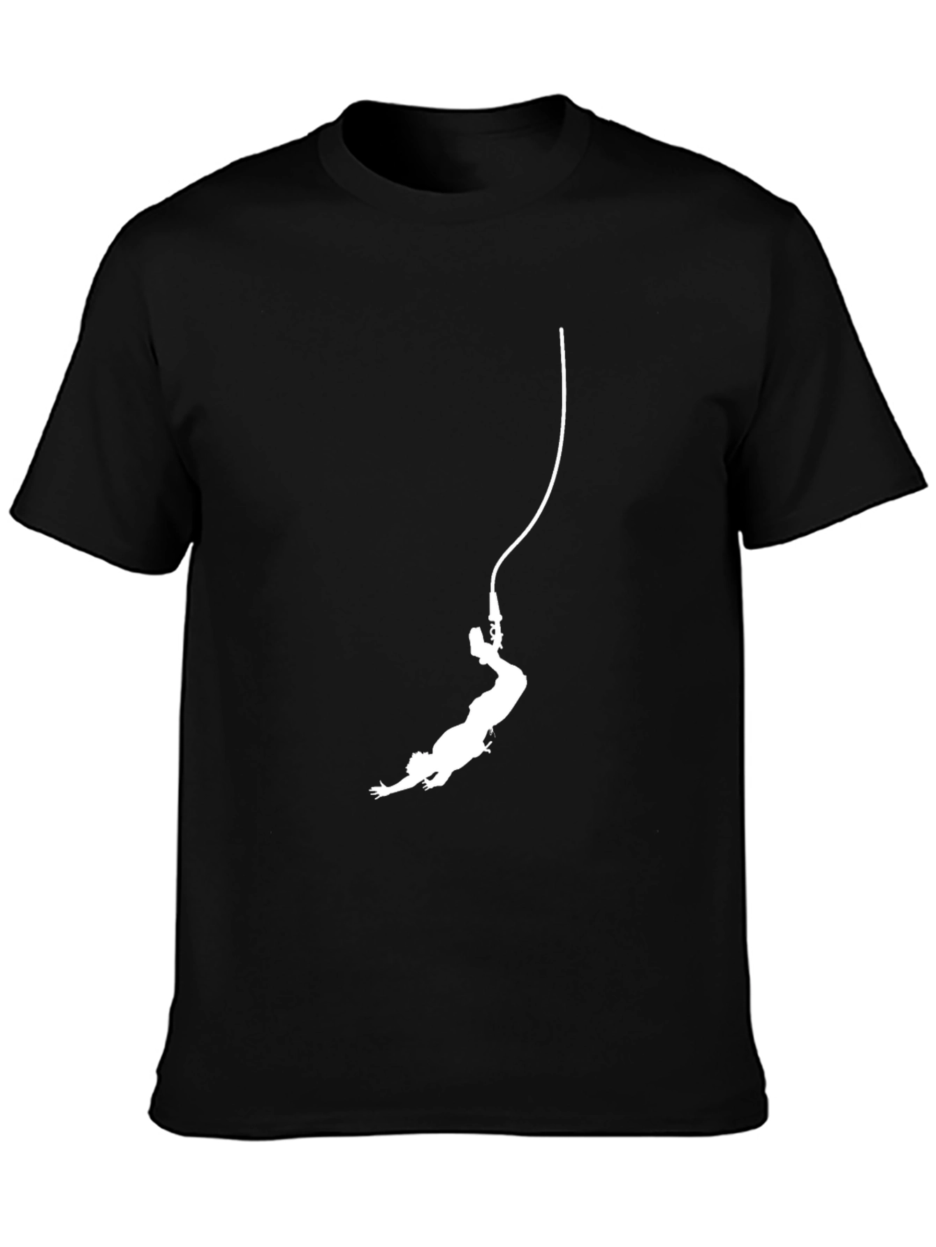 Bungee Jumper Graphic Tee - Black Cotton T-Shirt