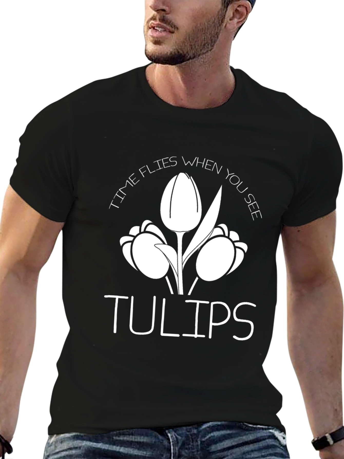 Time Flies When You See Tulips Graphic Tee