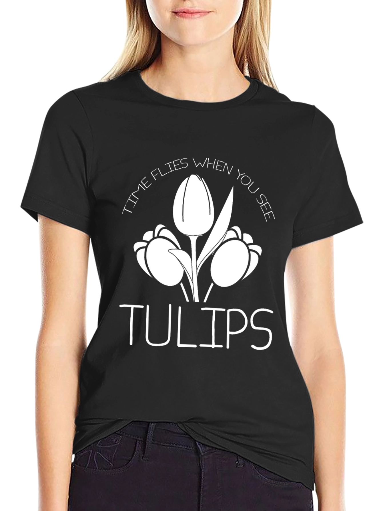 Time Flies When You See Tulips Graphic Tee