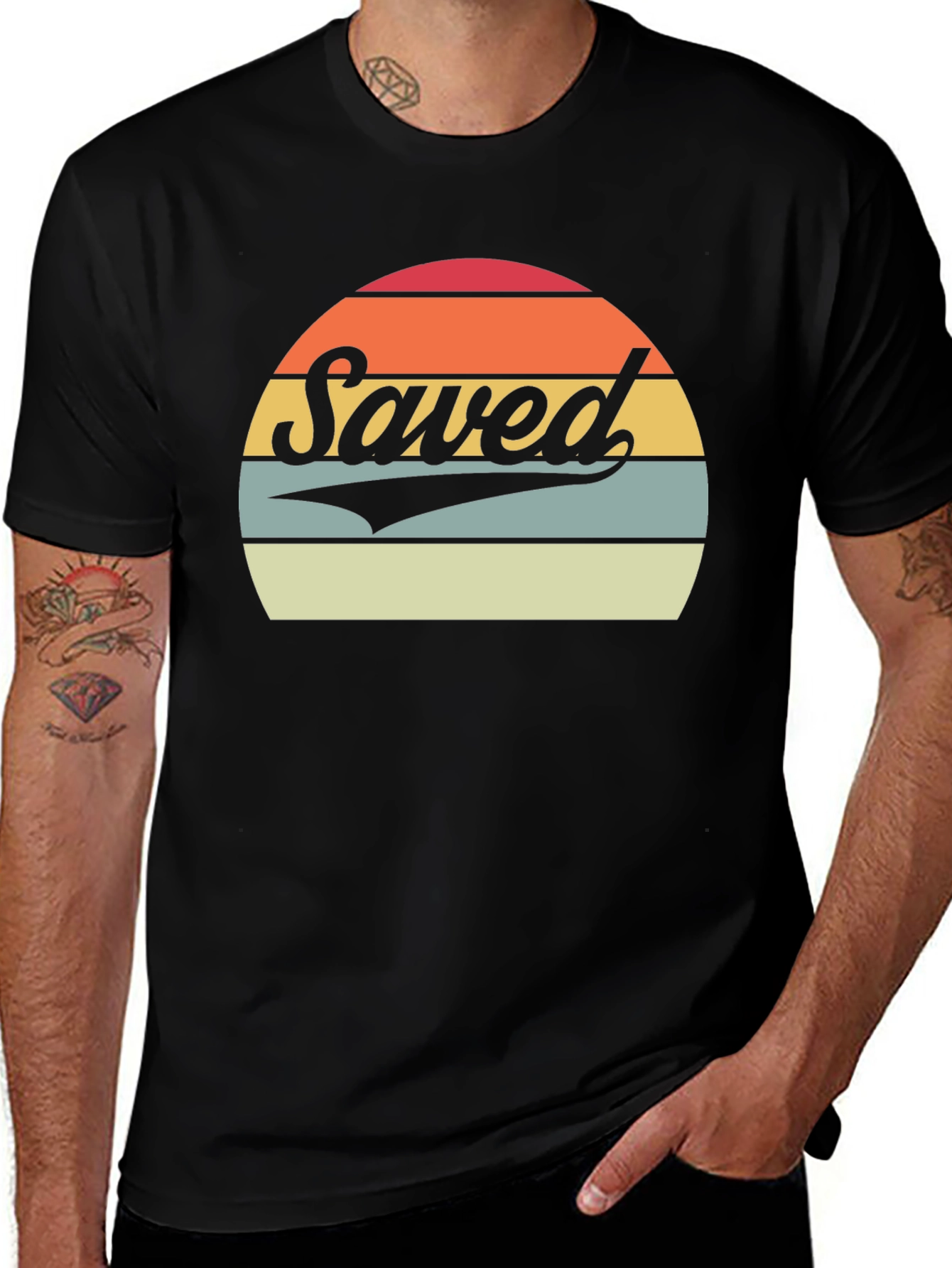 Saved Retro Sunset Graphic T-Shirt