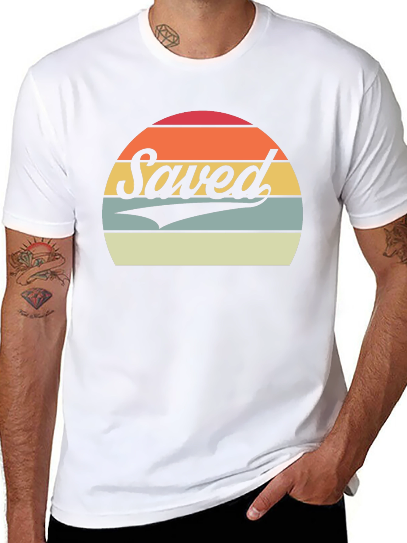 Saved Retro Sunset Graphic T-Shirt