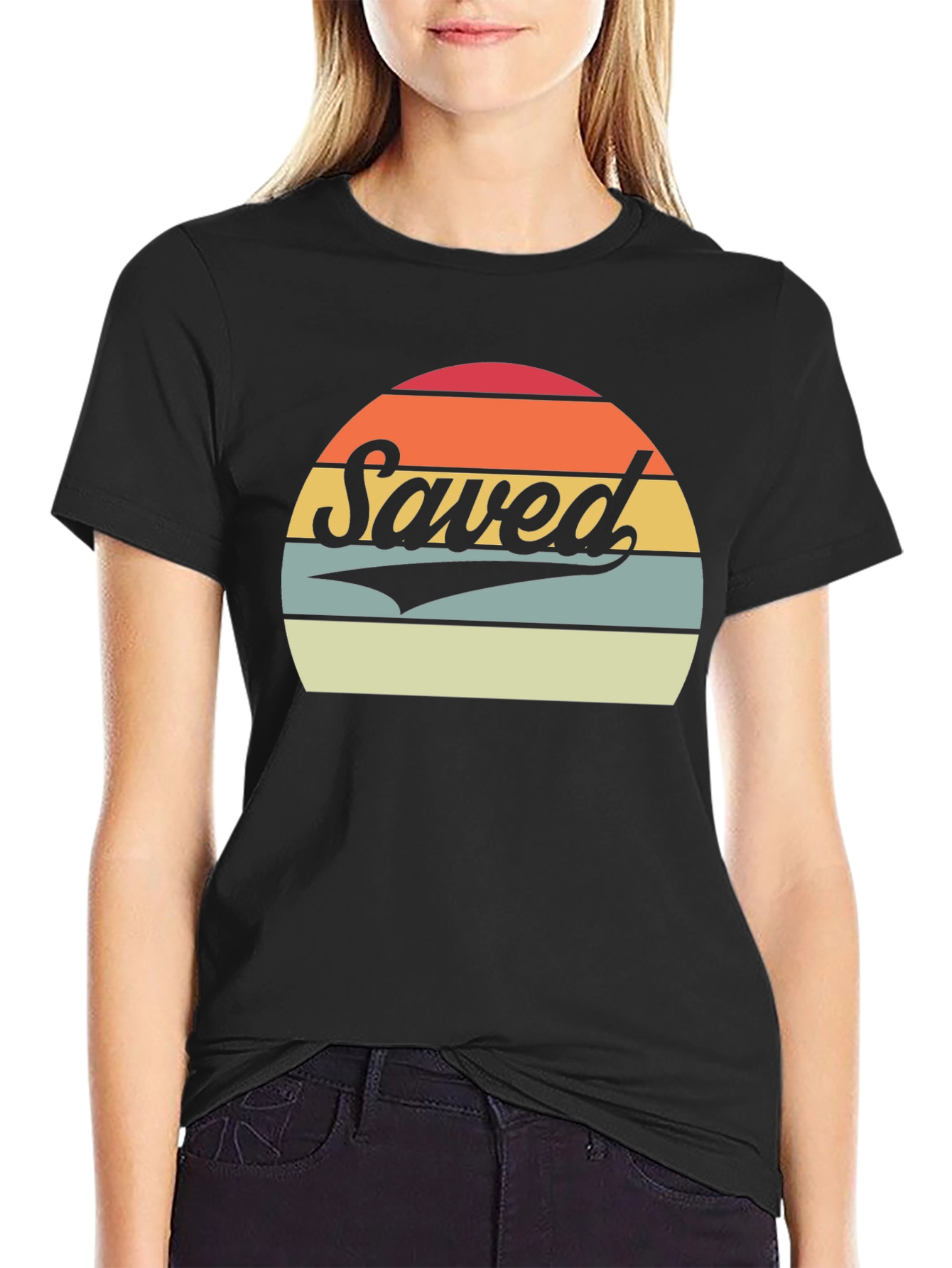 Saved Retro Sunset Graphic T-Shirt