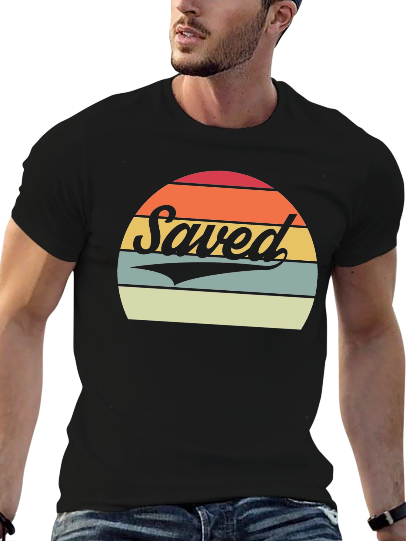 Saved Retro Sunset Graphic T-Shirt