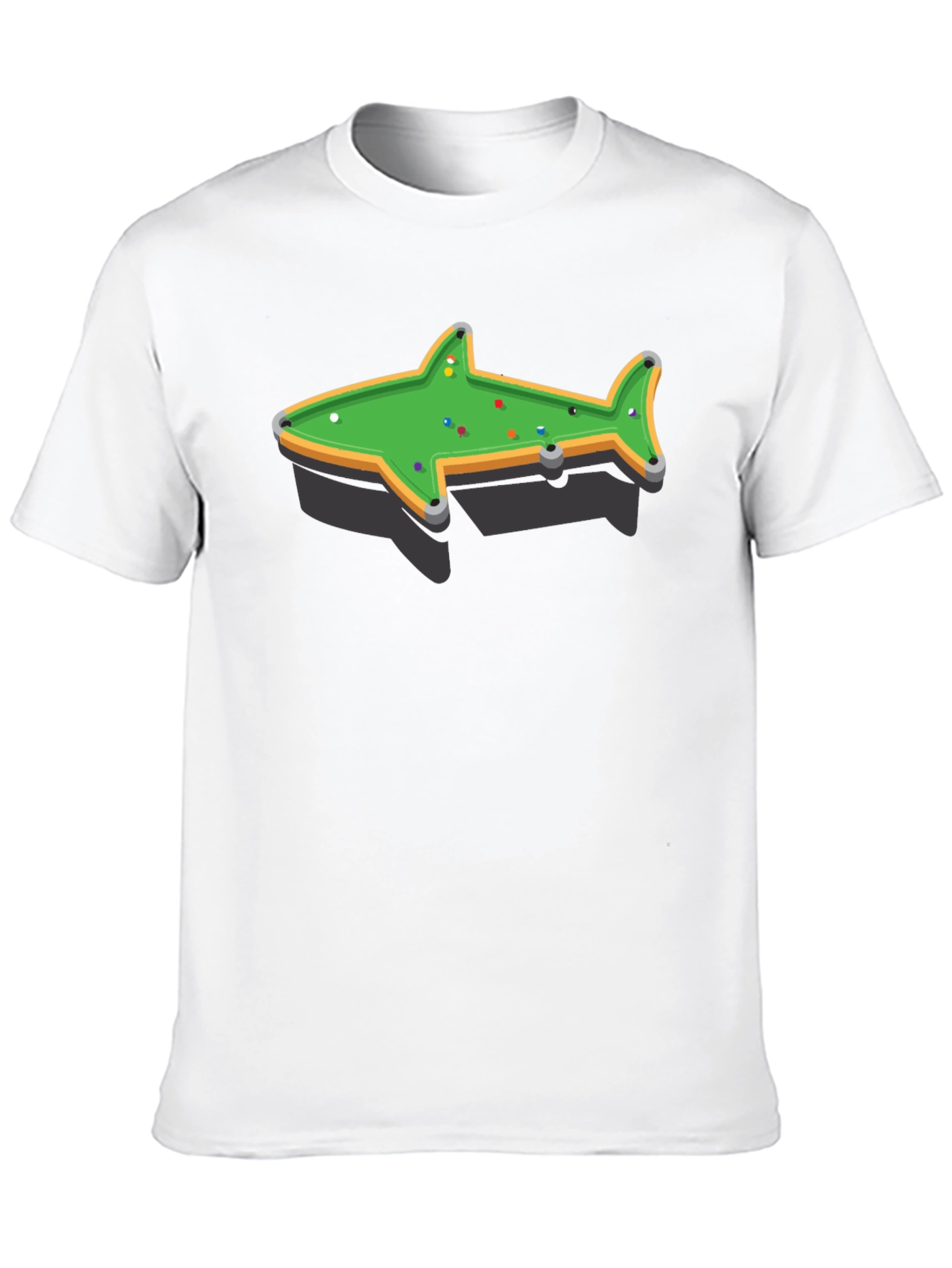 Shark Pool Table Graphic Tee - Unique Billiards Shirt