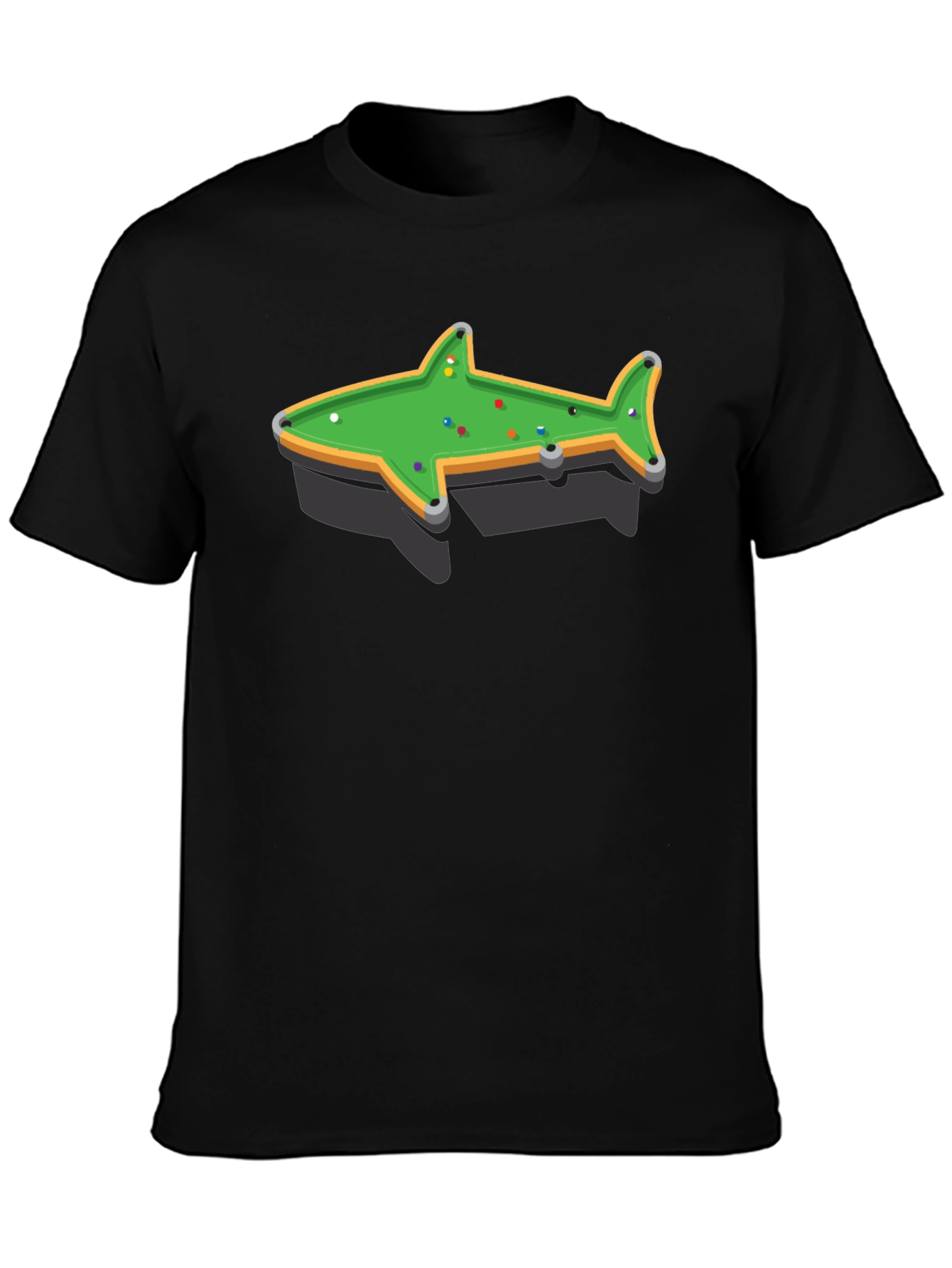 Shark Pool Table Graphic Tee - Unique Billiards Shirt