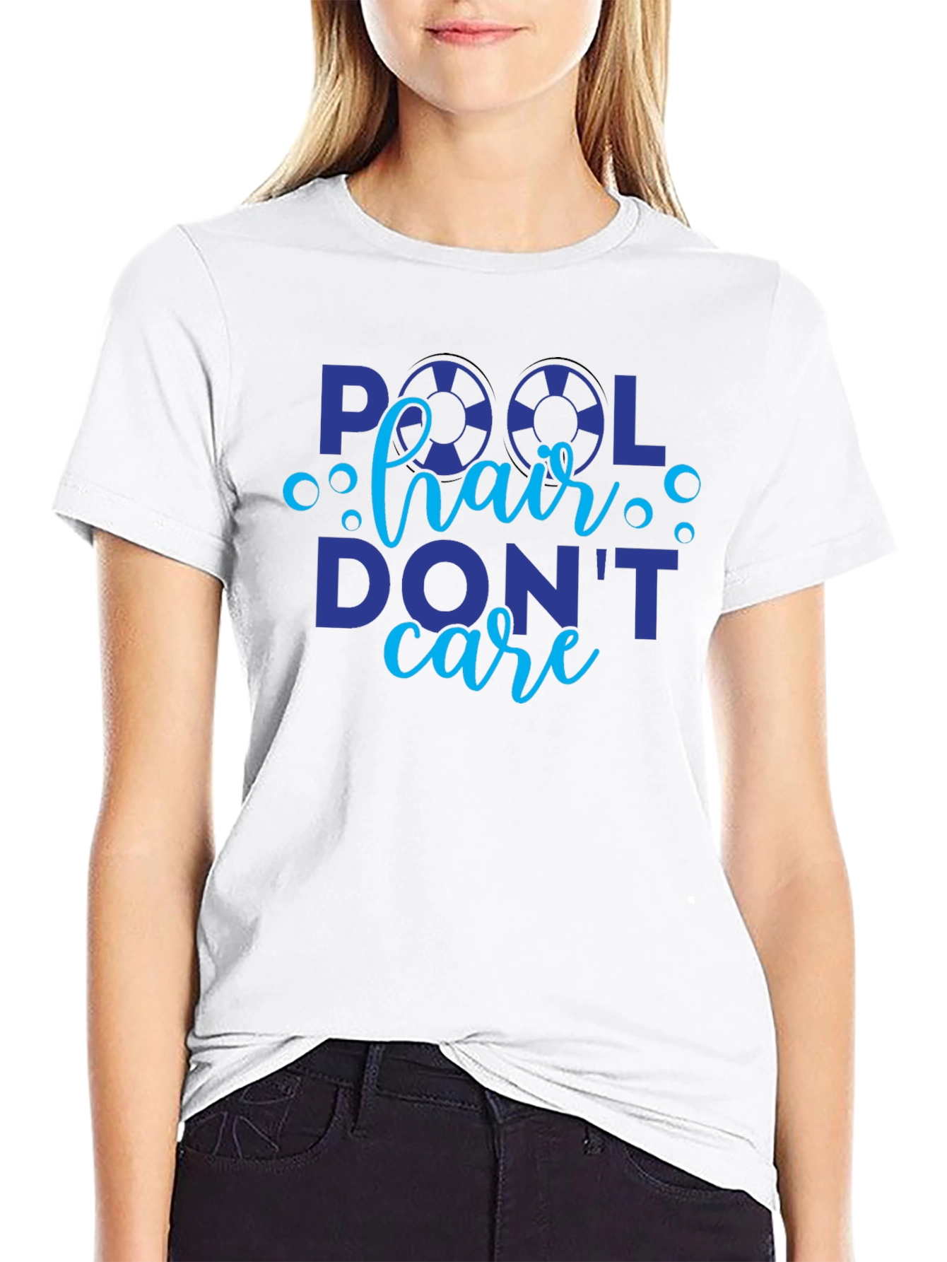 Pool Hair Dont Care Graphic Tee - Black