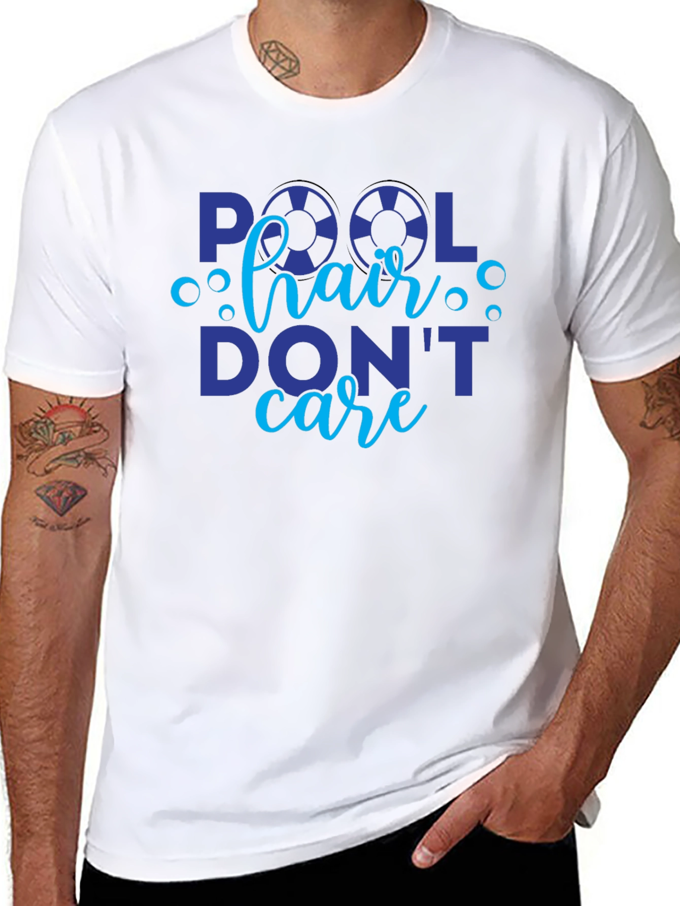 Pool Hair Dont Care Graphic Tee - Black